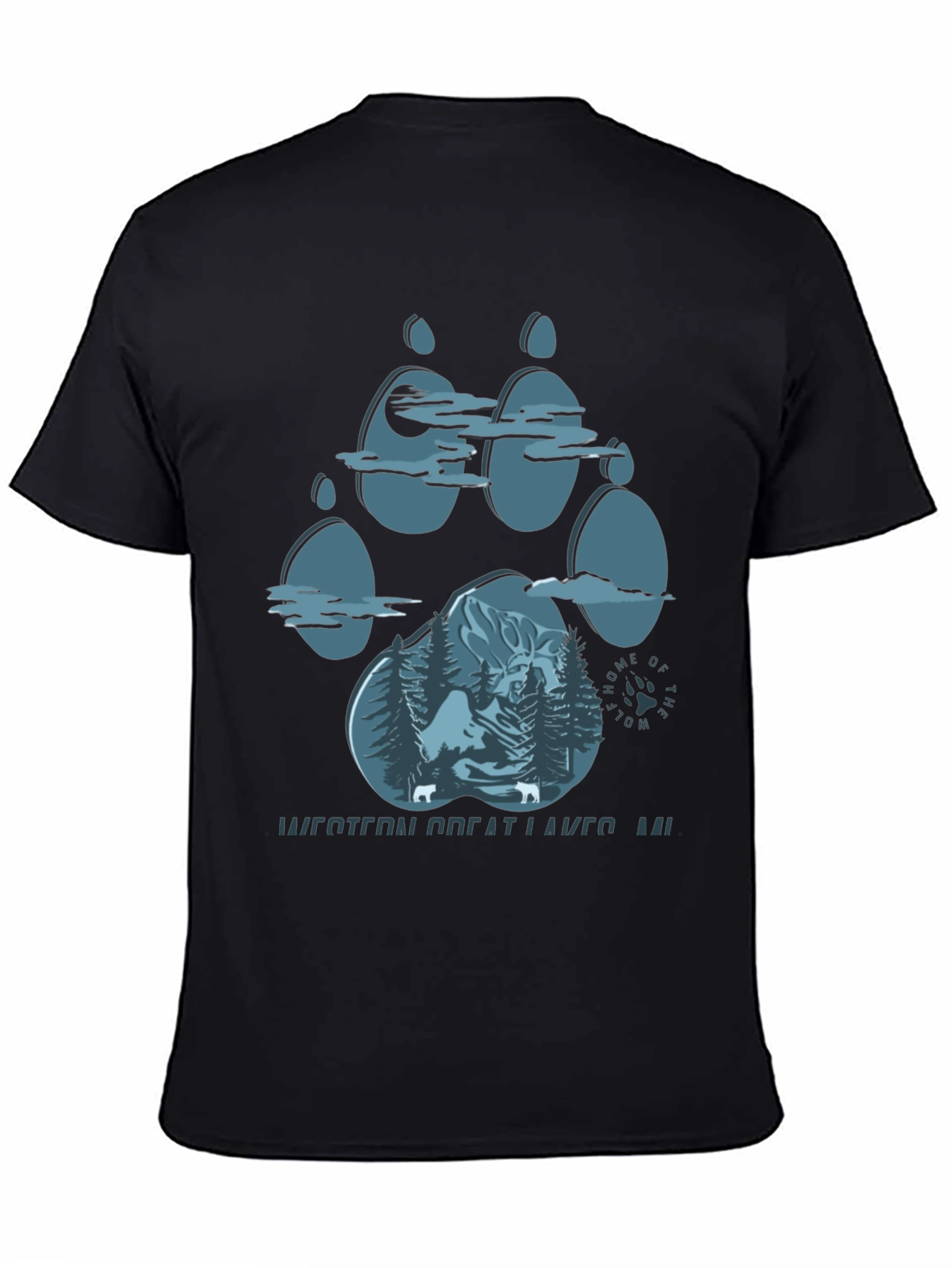 Wolf Paw Print Graphic Tee - Western Great Lakes