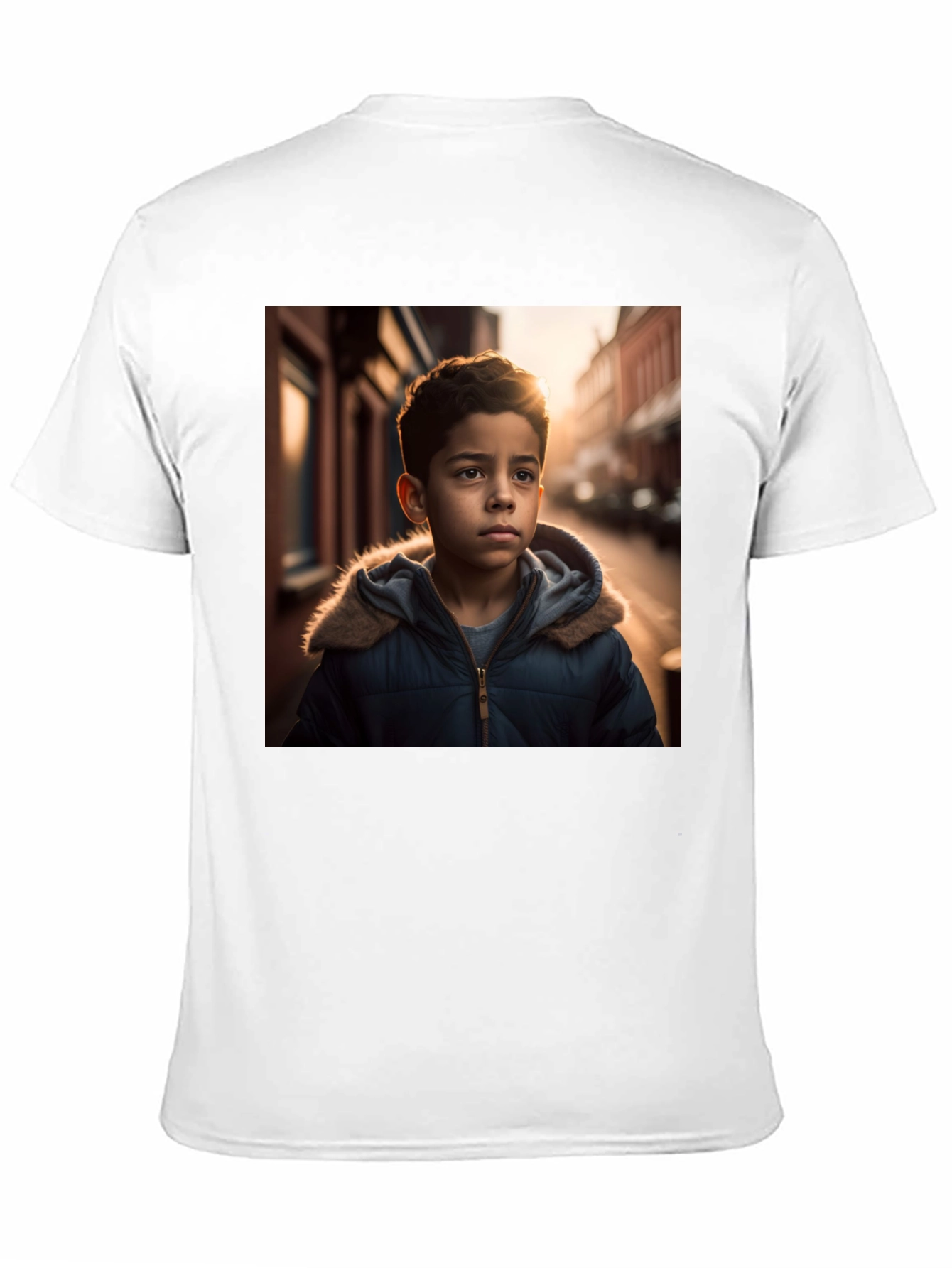 Boy in Winter Coat T-Shirt