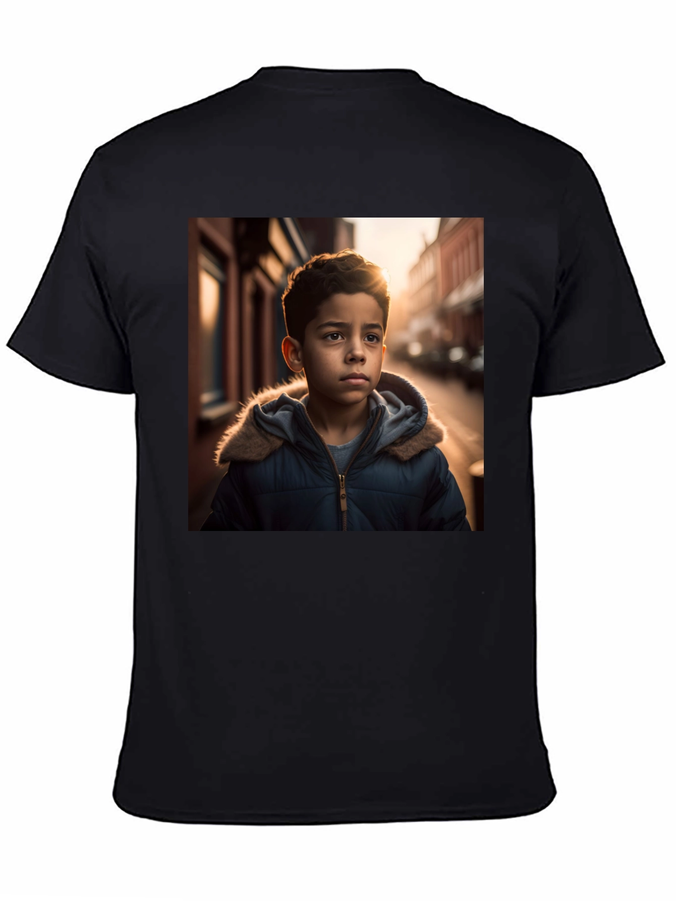 Boy in Winter Coat T-Shirt