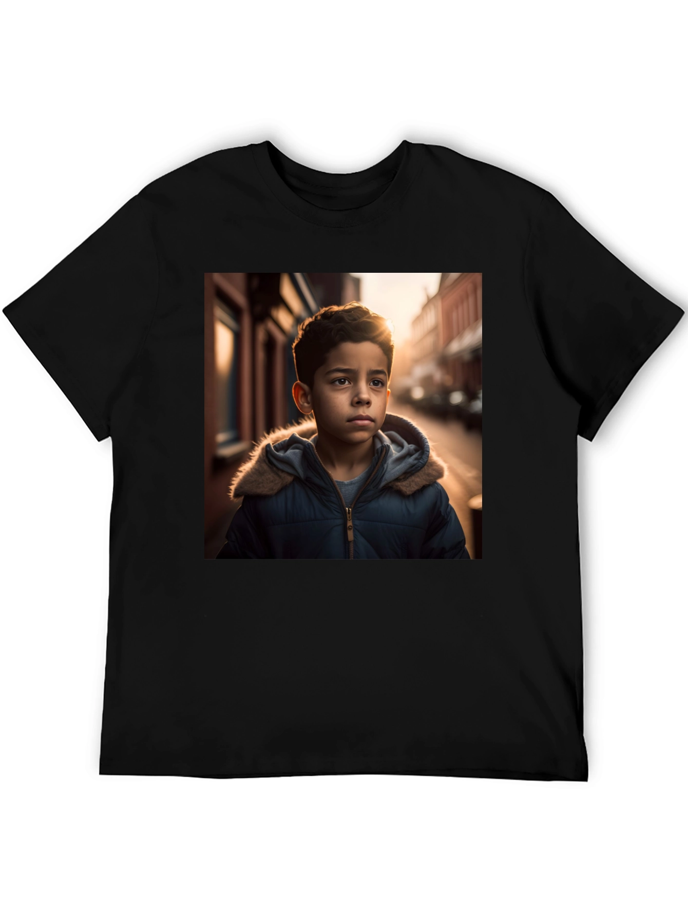 Boy in Winter Coat T-Shirt