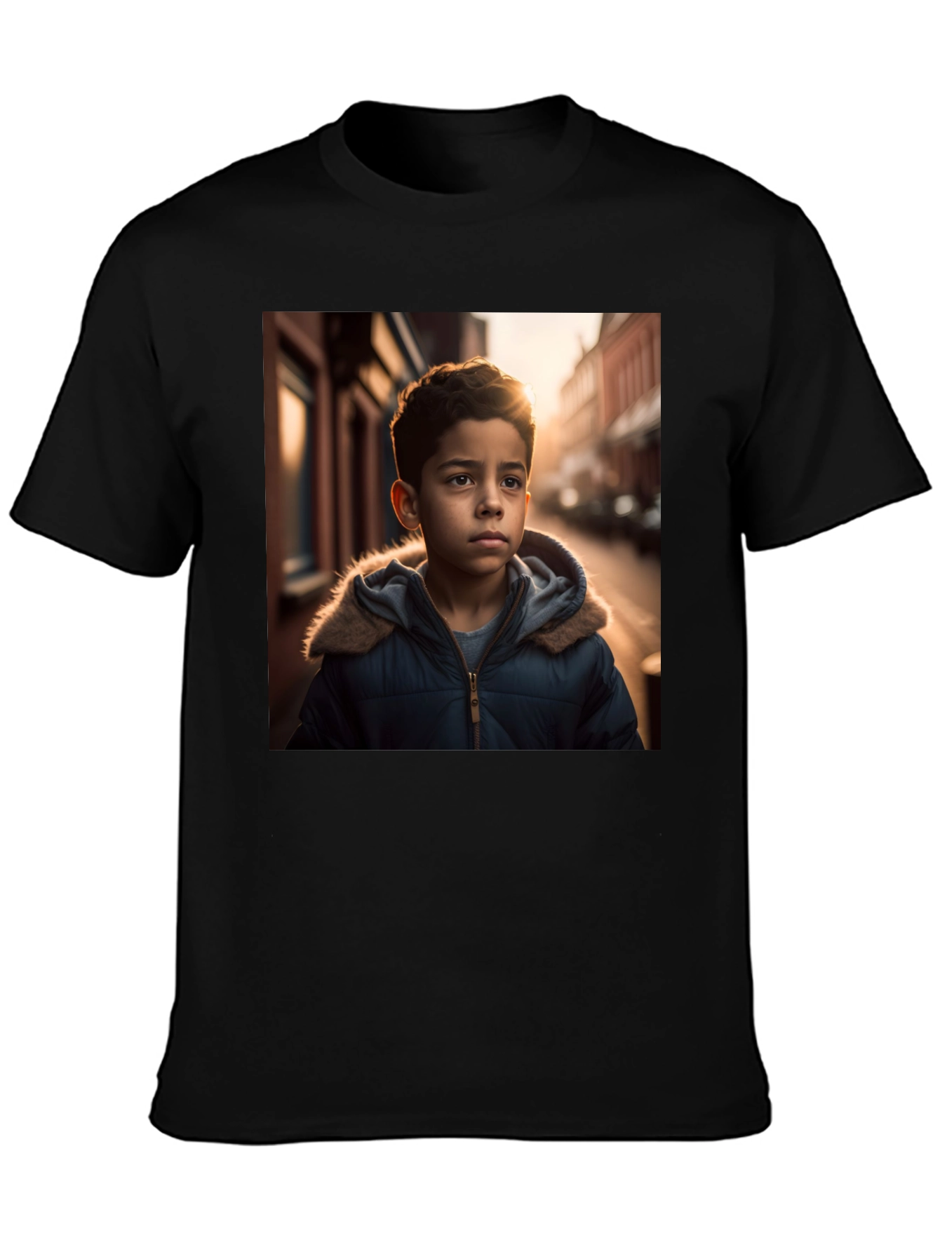 Boy in Winter Coat T-Shirt