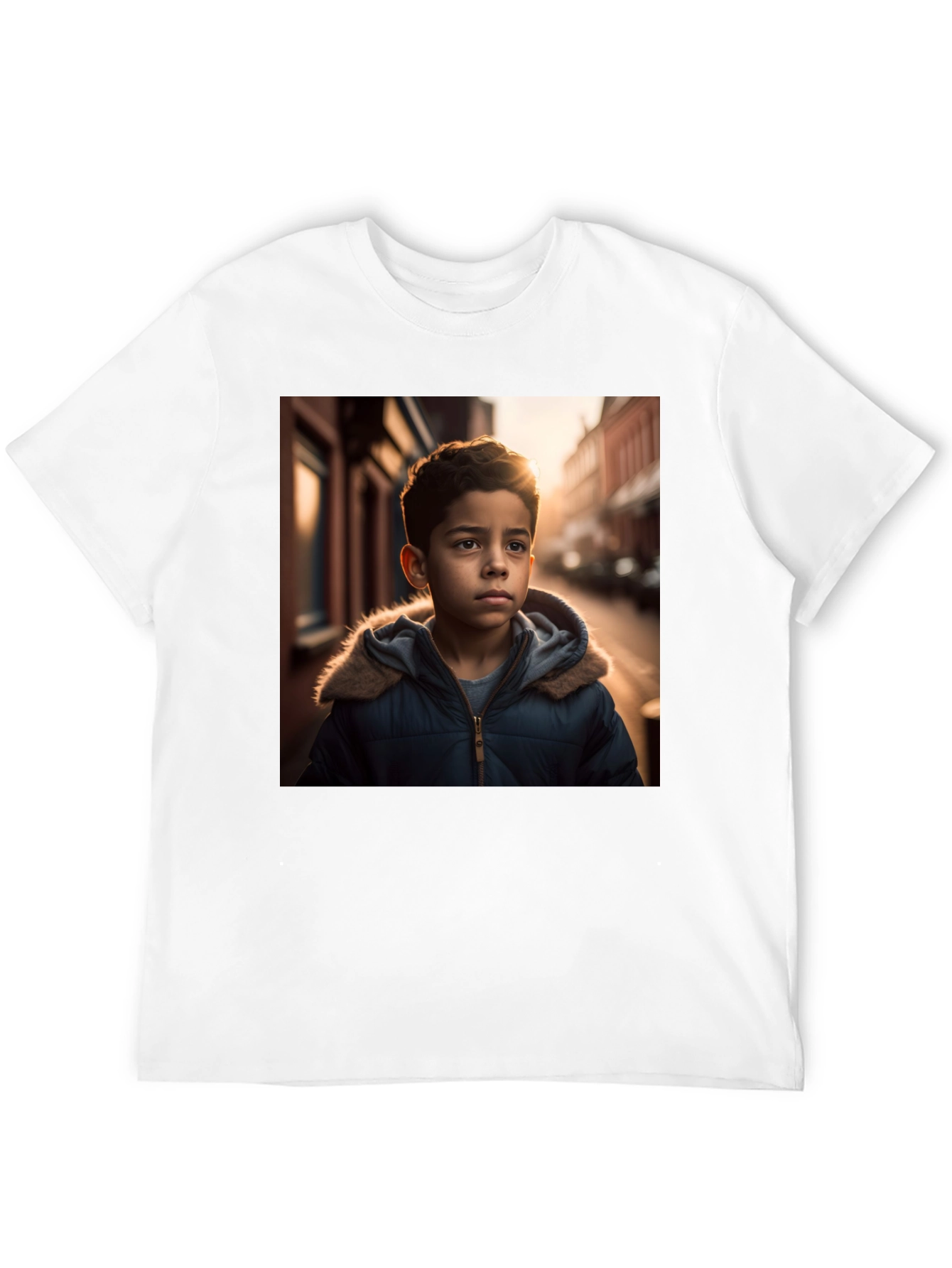 Boy in Winter Coat T-Shirt