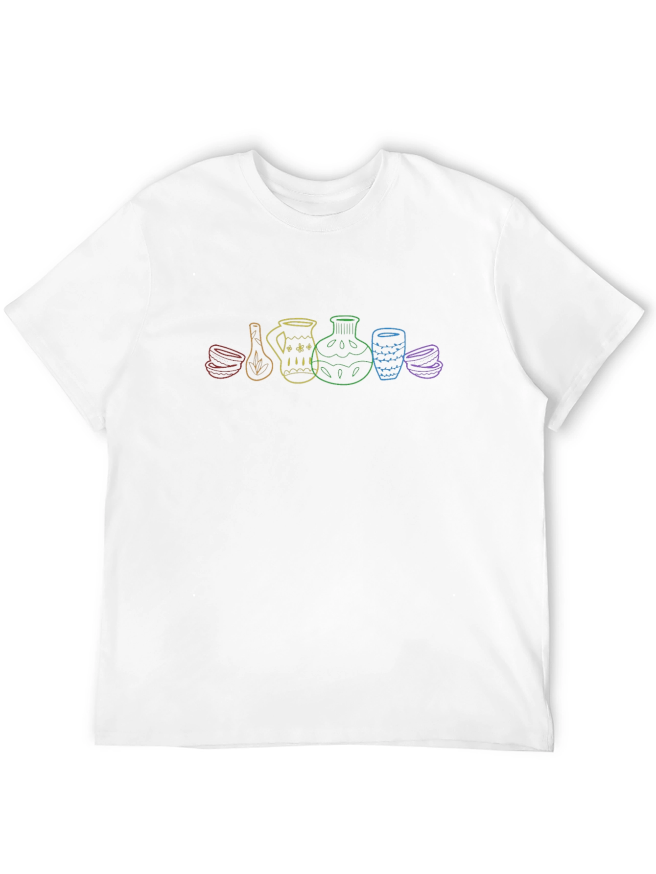 Rainbow Pottery Art Black T-Shirt