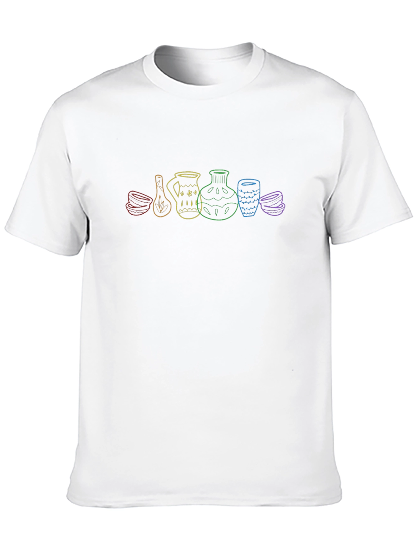 Rainbow Pottery Art Black T-Shirt