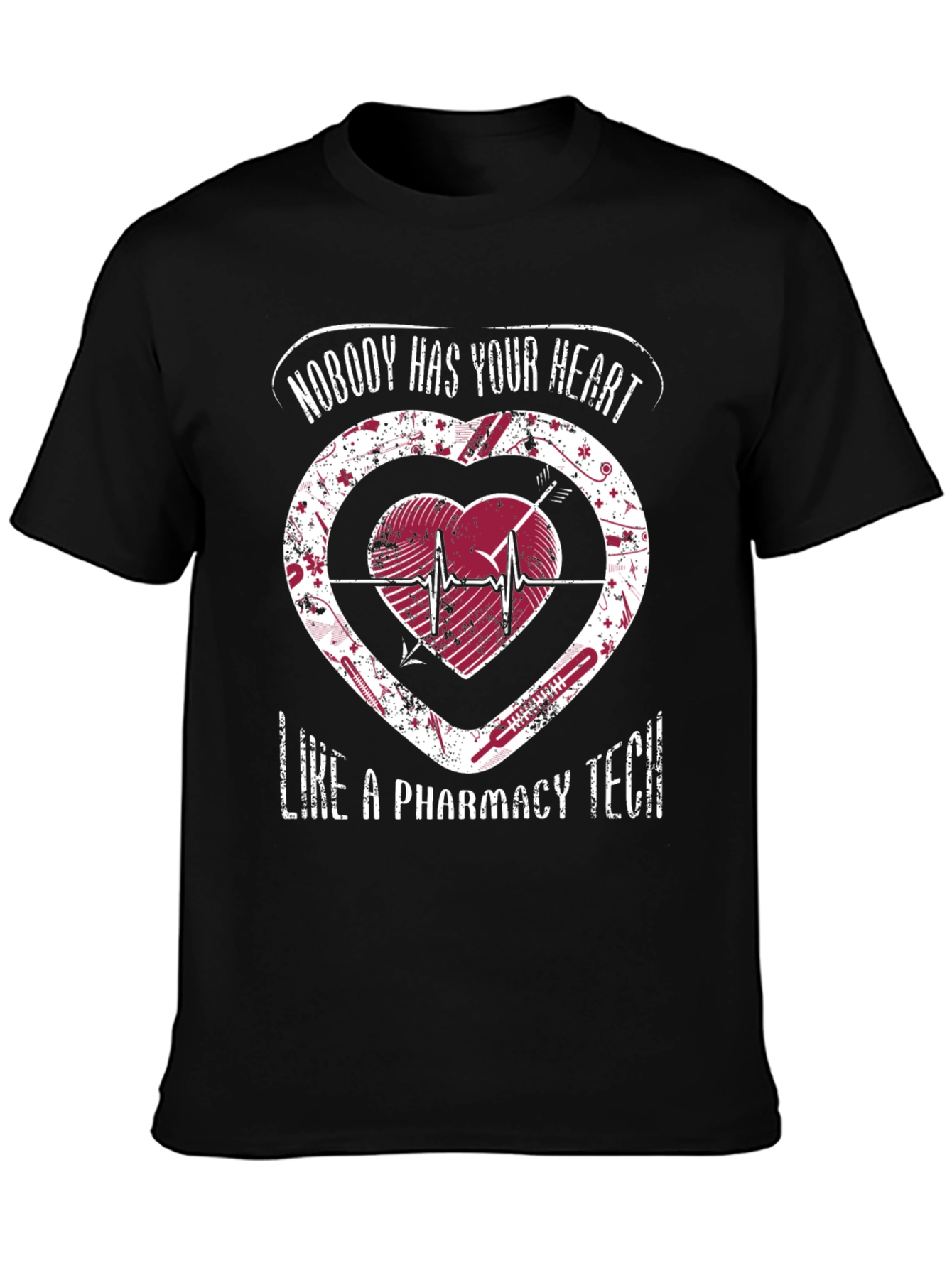 Pharmacy Tech Heart Graphic T-Shirt