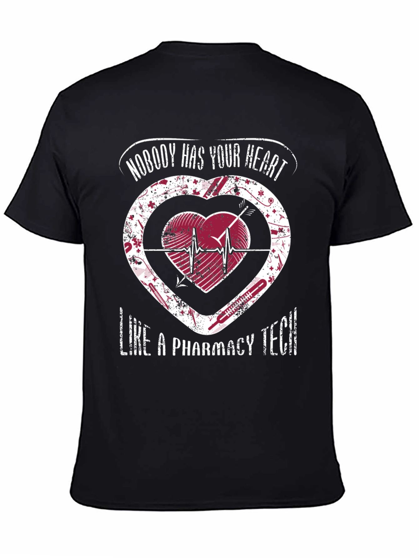 Pharmacy Tech Heart Graphic T-Shirt