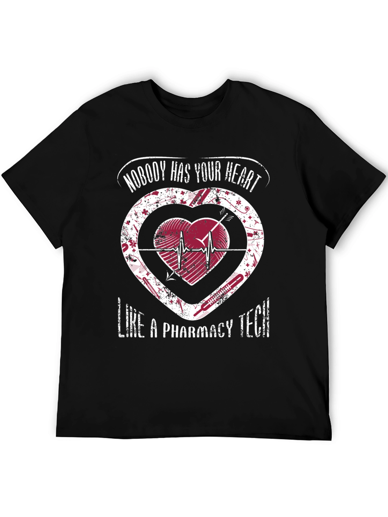 Pharmacy Tech Heart Graphic T-Shirt