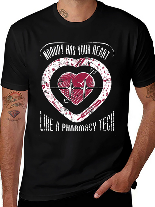Pharmacy Tech Heart Graphic T-Shirt