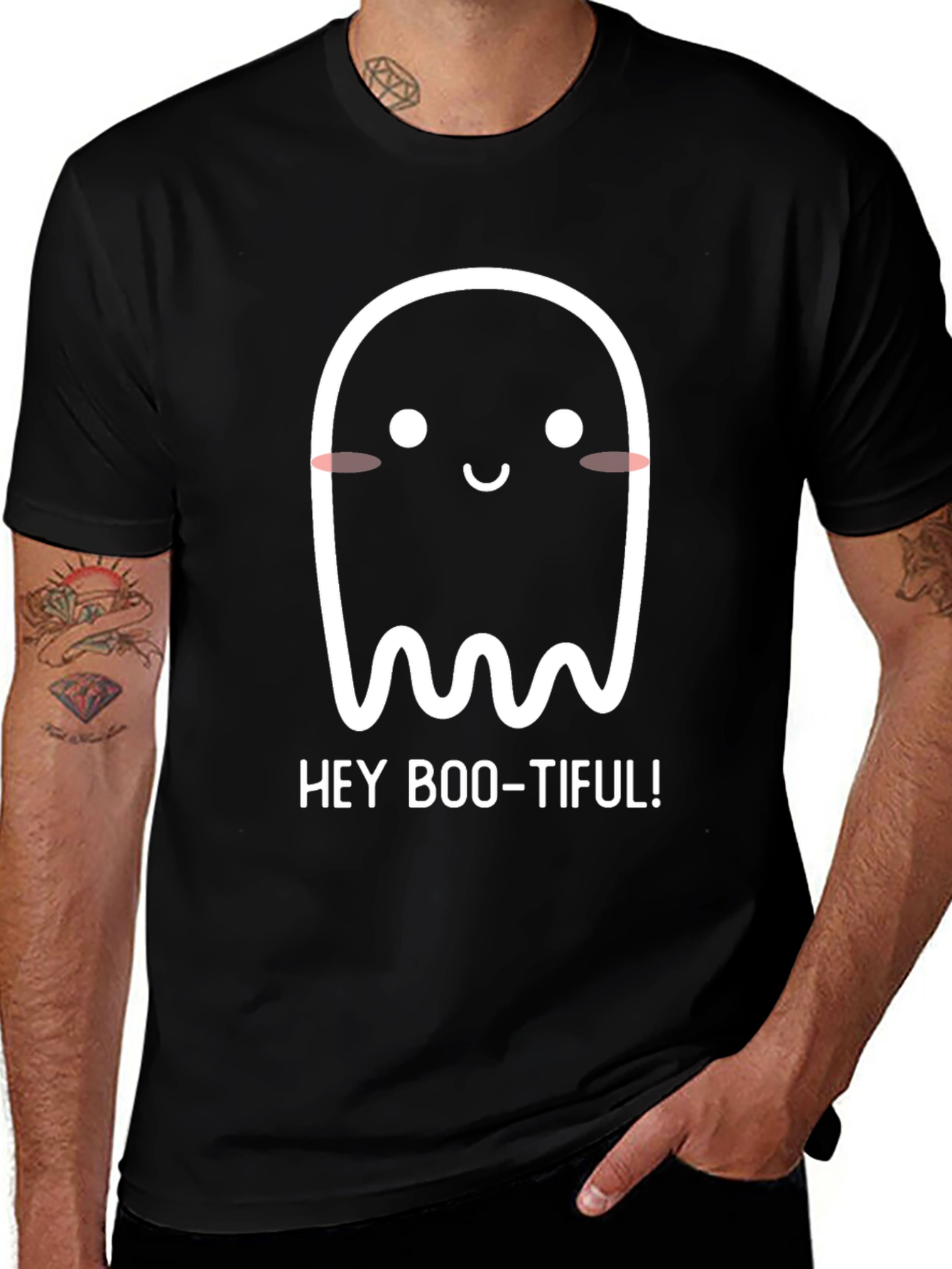 Hey Boo-Tiful Ghost Graphic T-Shirt