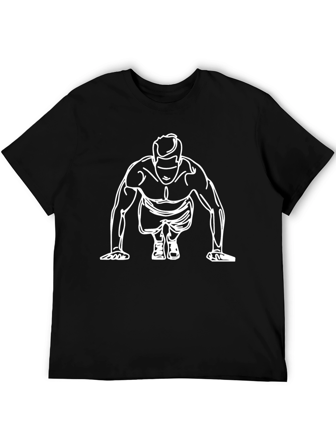Push-Up Graphic Tee - Mens Black T-Shirt
