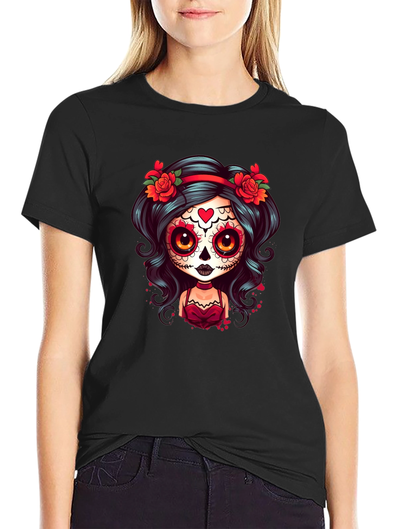 Sugar Skull Girl T-Shirt - Day of the Dead