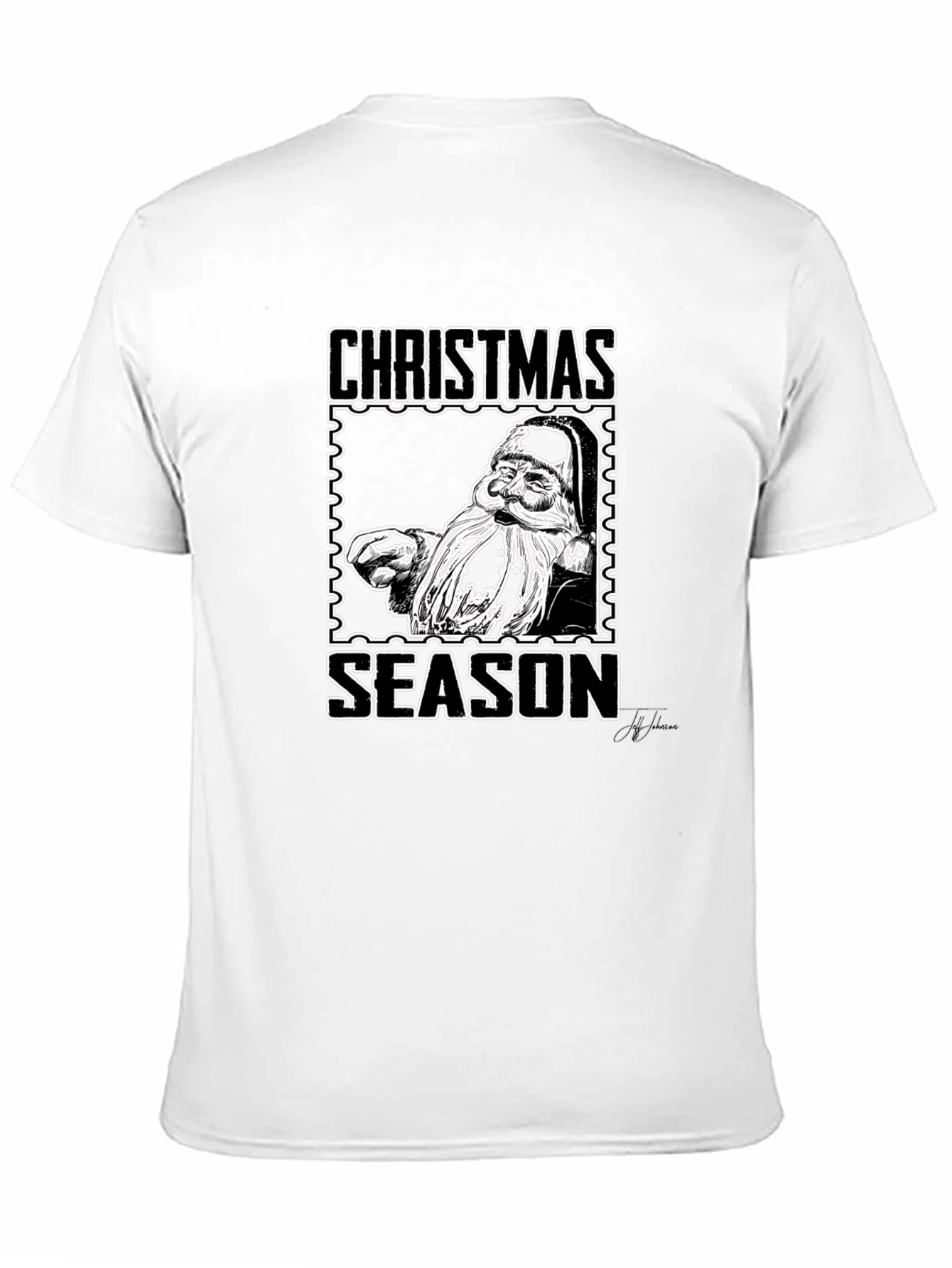 Christmas Season Santa Graphic Black T-Shirt