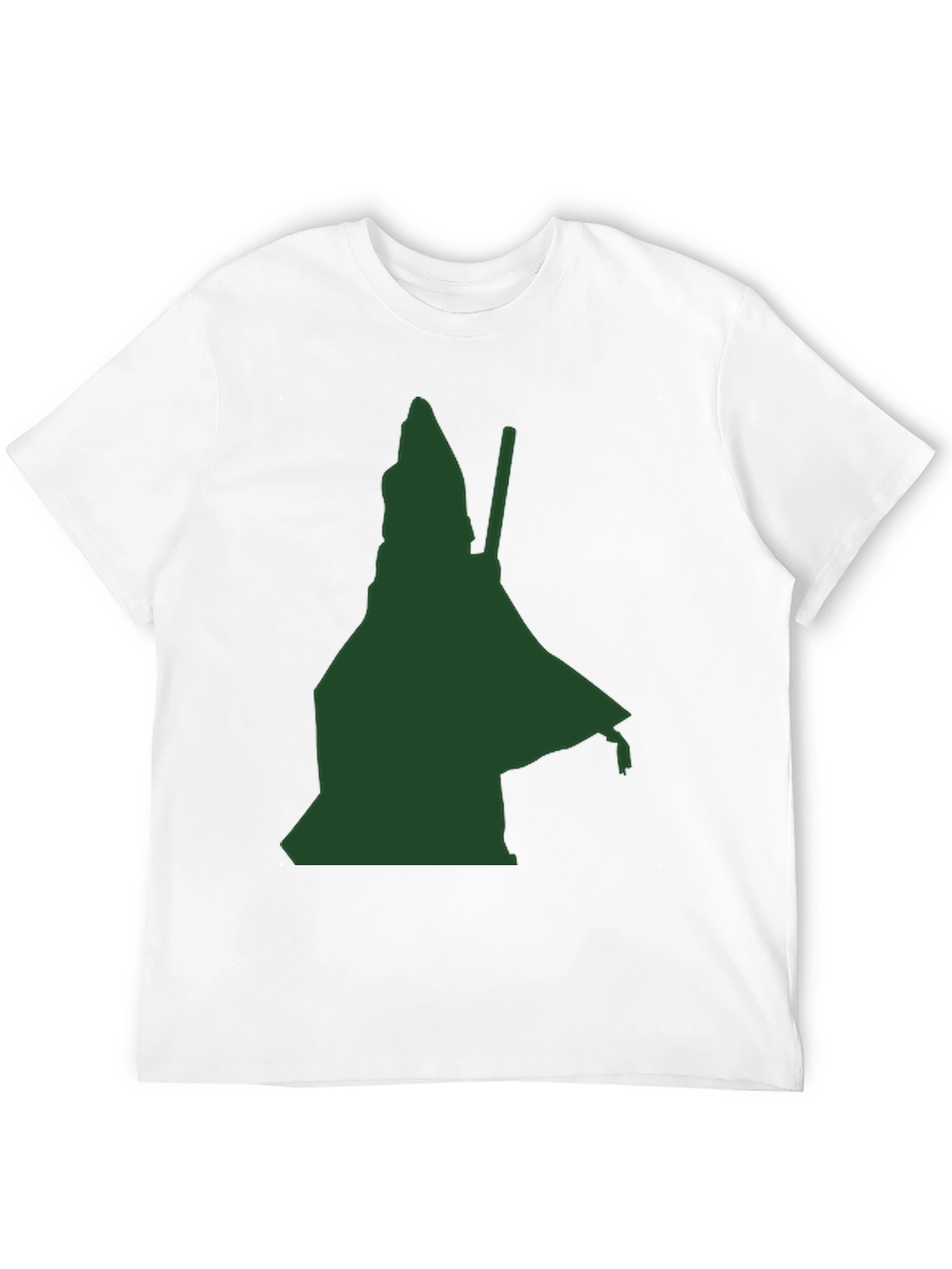 Green Wizard Silhouette Black T-Shirt