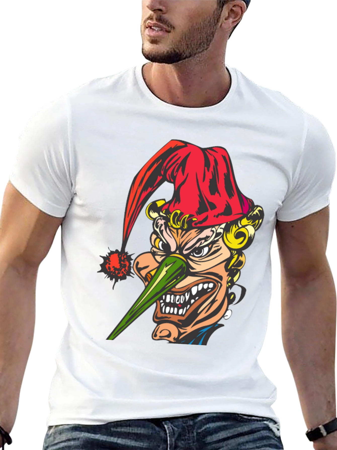 Evil Jester Graphic Tee - Black Cotton T-Shirt