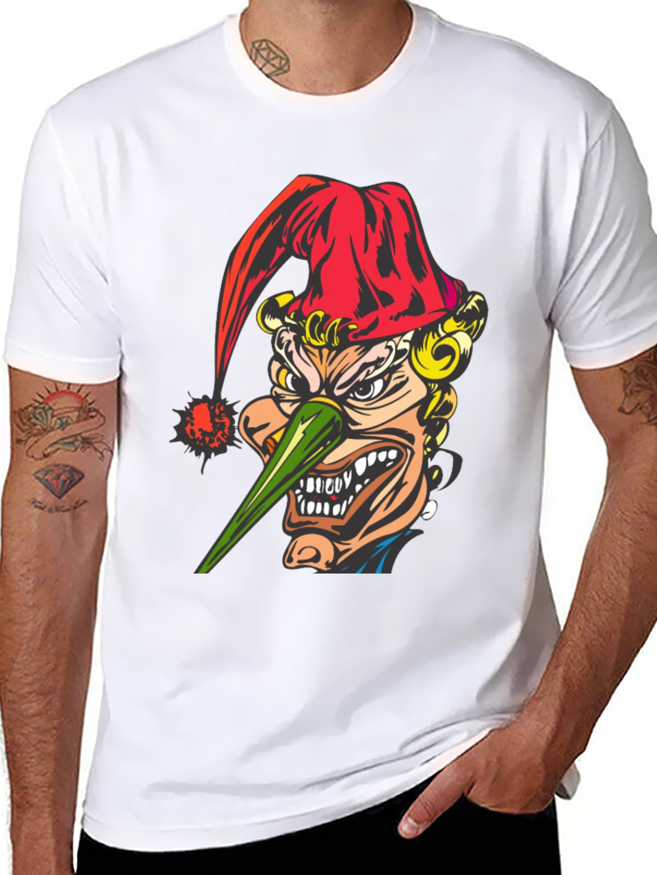 Evil Jester Graphic Tee - Black Cotton T-Shirt