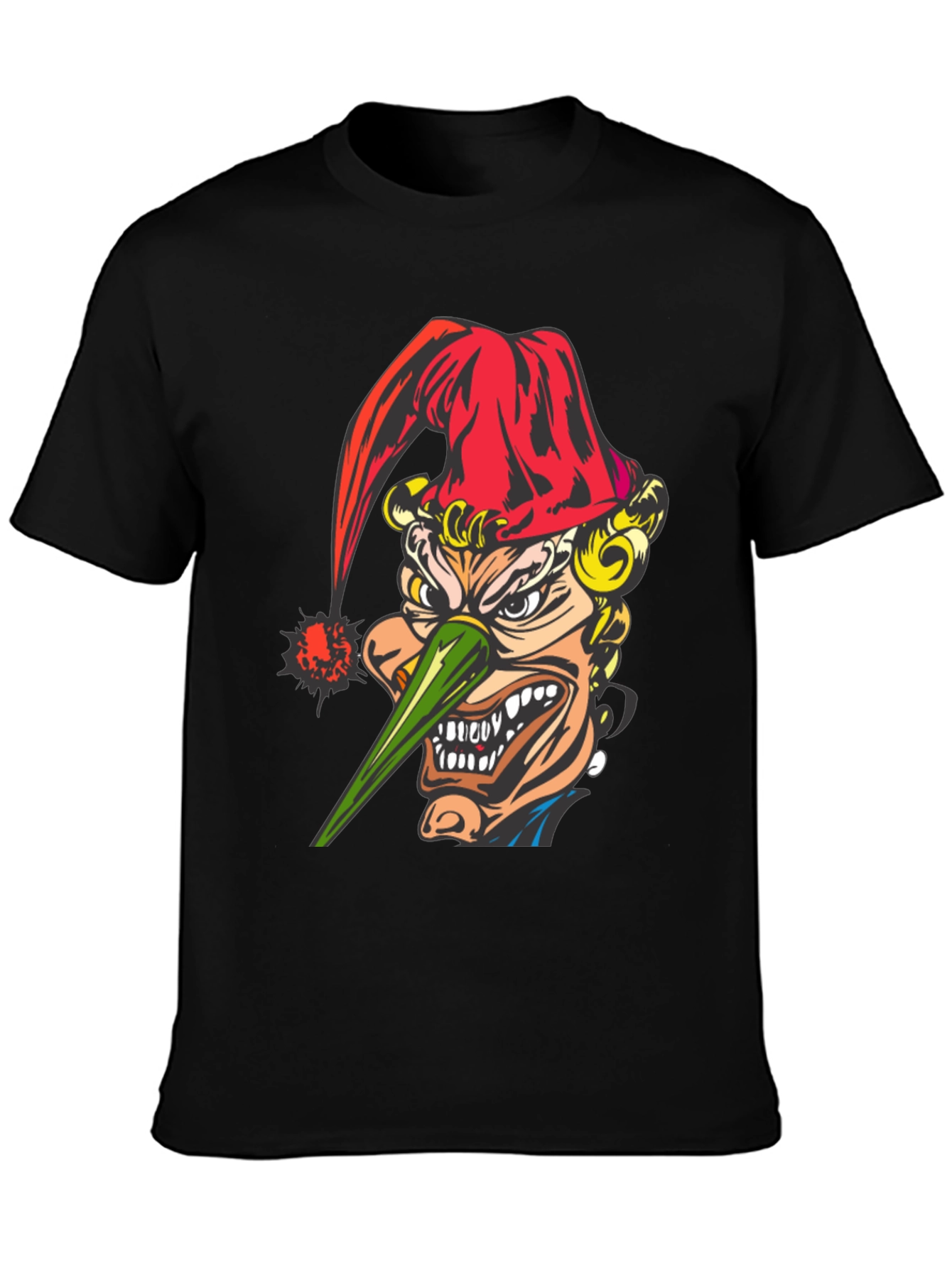 Evil Jester Graphic Tee - Black Cotton T-Shirt