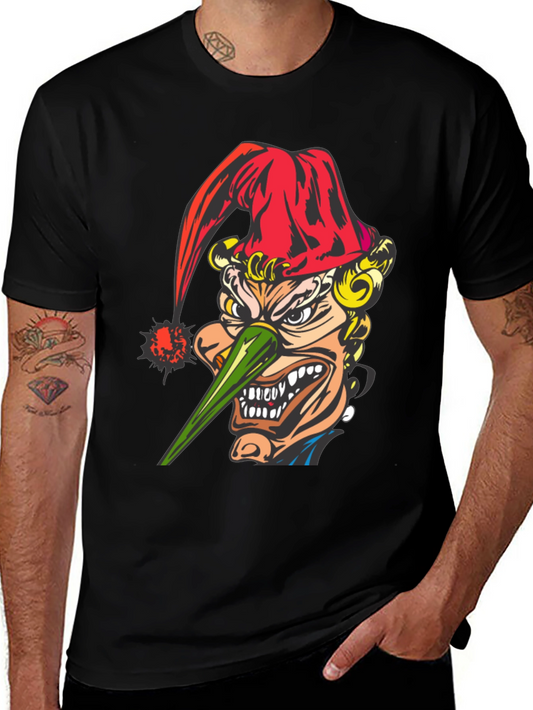 Evil Jester Graphic Tee - Black Cotton T-Shirt