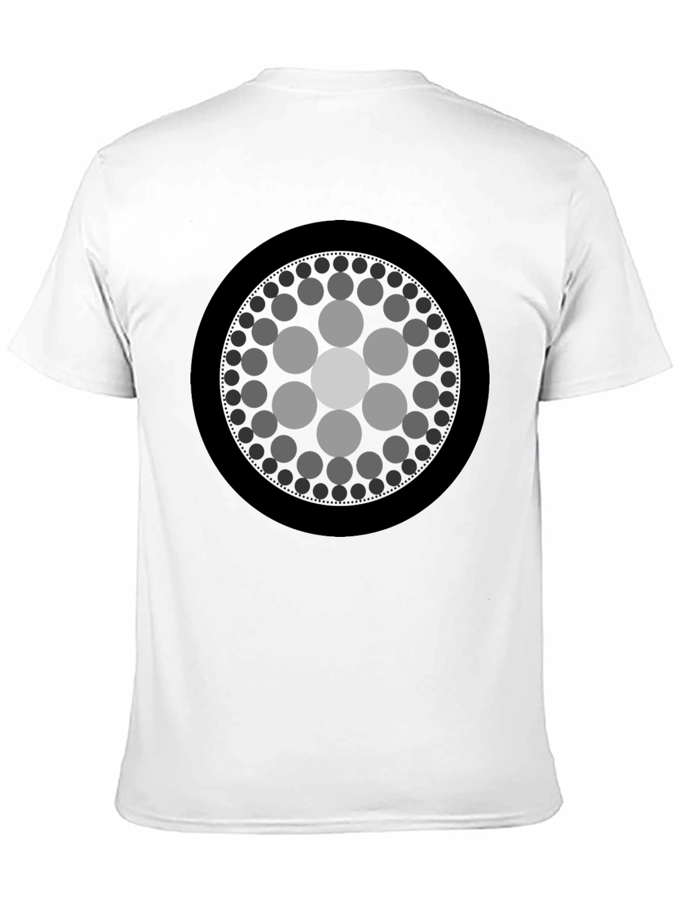 Geometric Circle Graphic Print Black T-Shirt