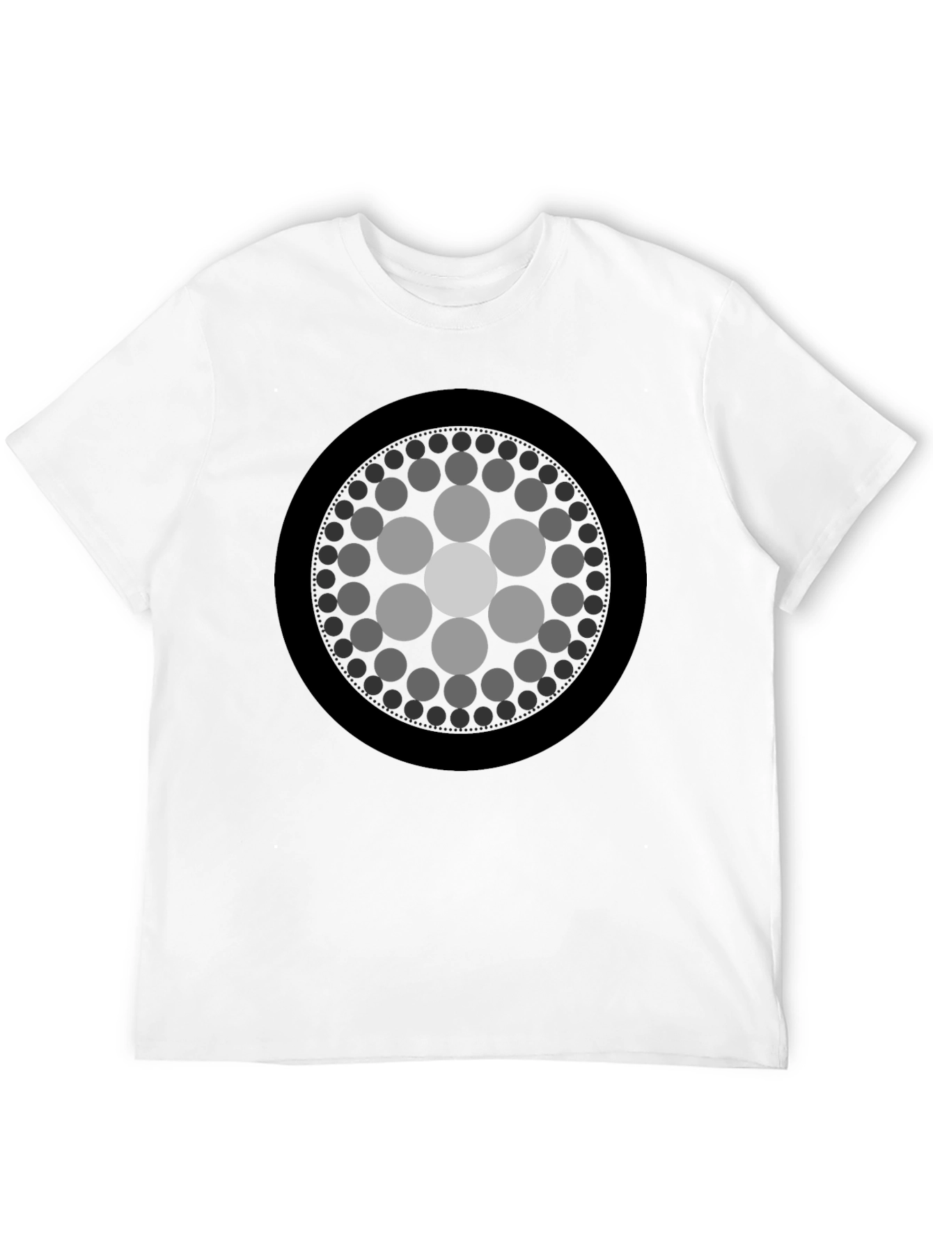 Geometric Circle Graphic Print Black T-Shirt