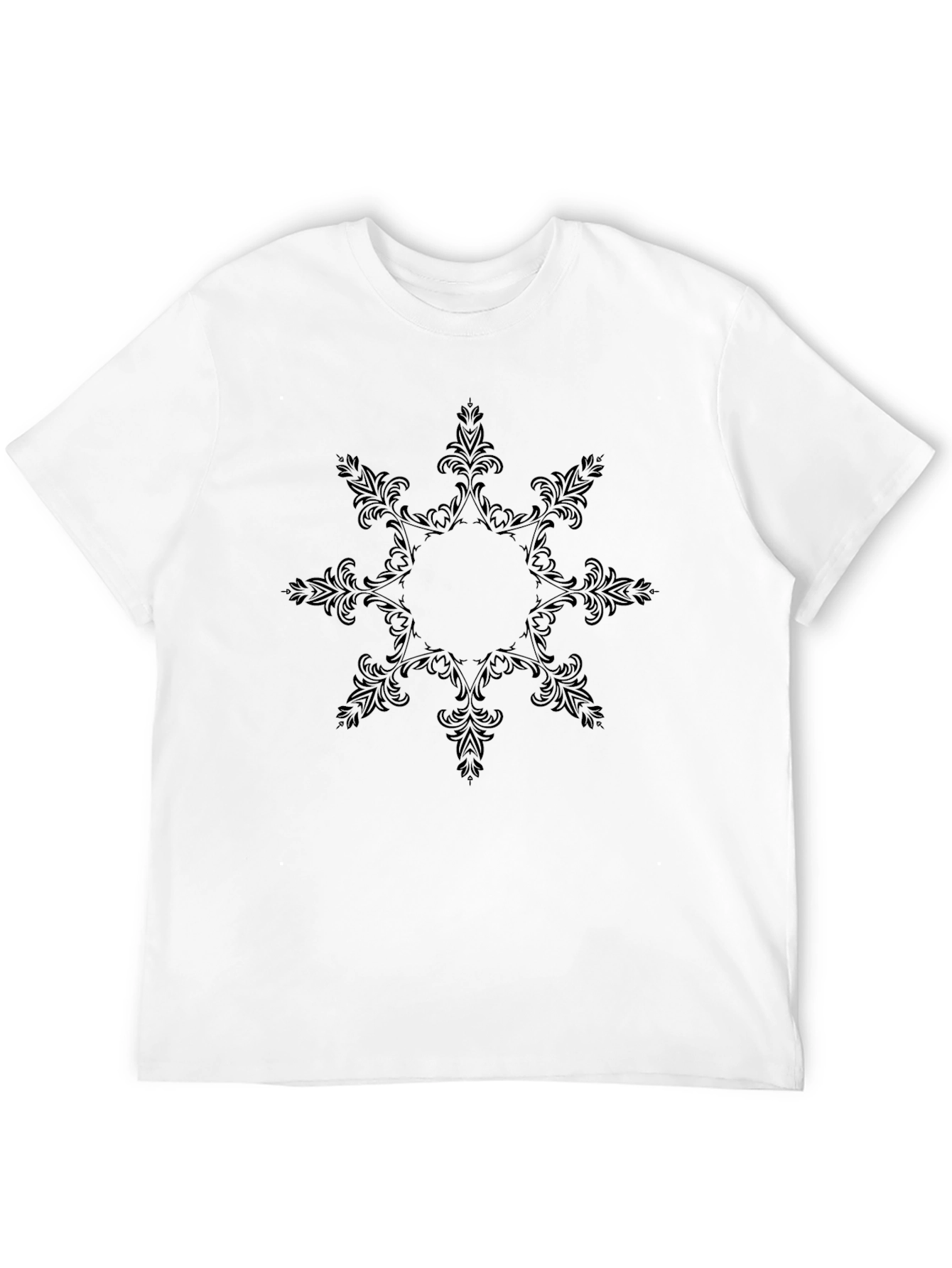 Elegant Black Floral Medallion Tee