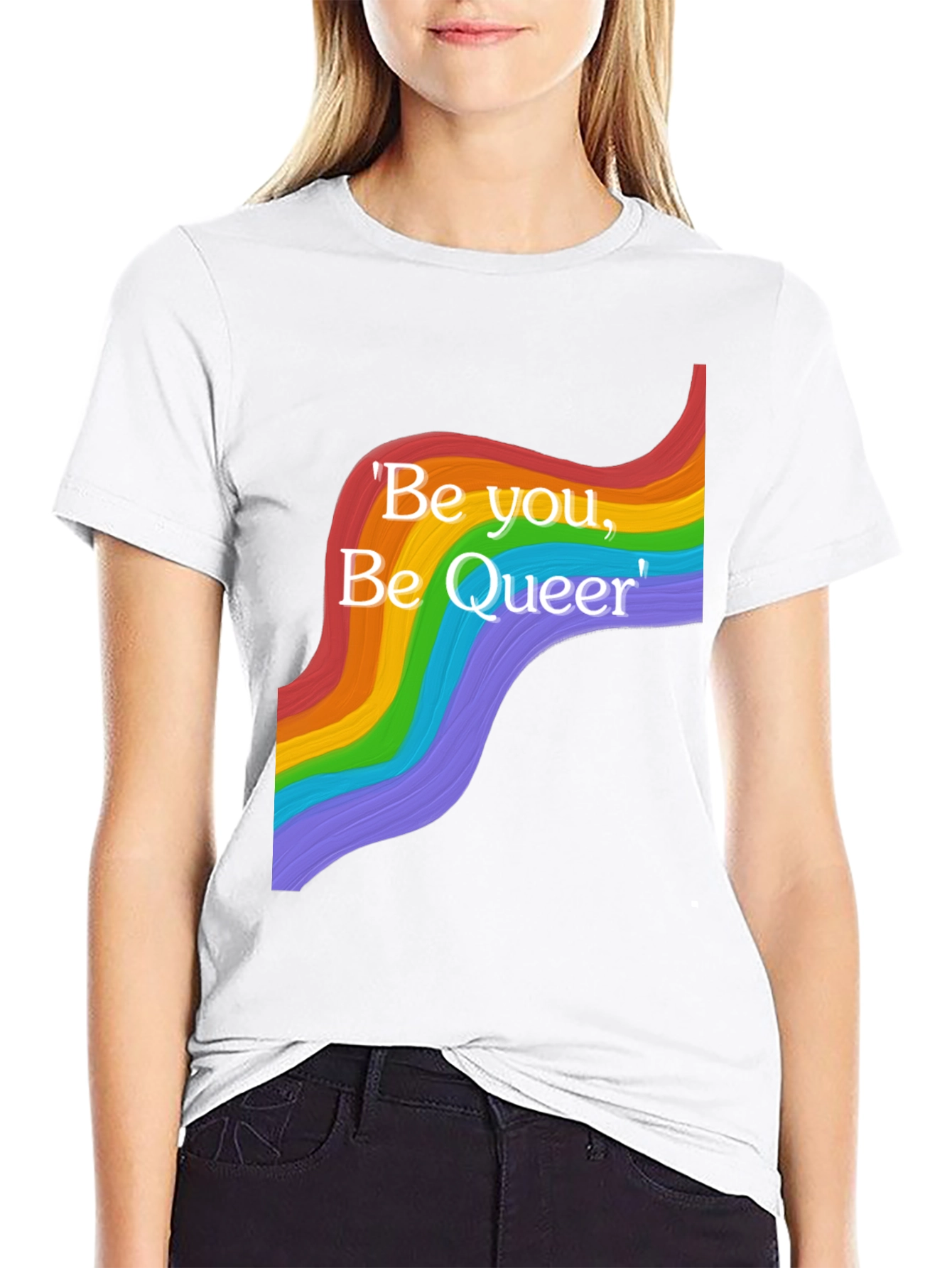 Be You Be Queer T-Shirt - Pride Rainbow Design