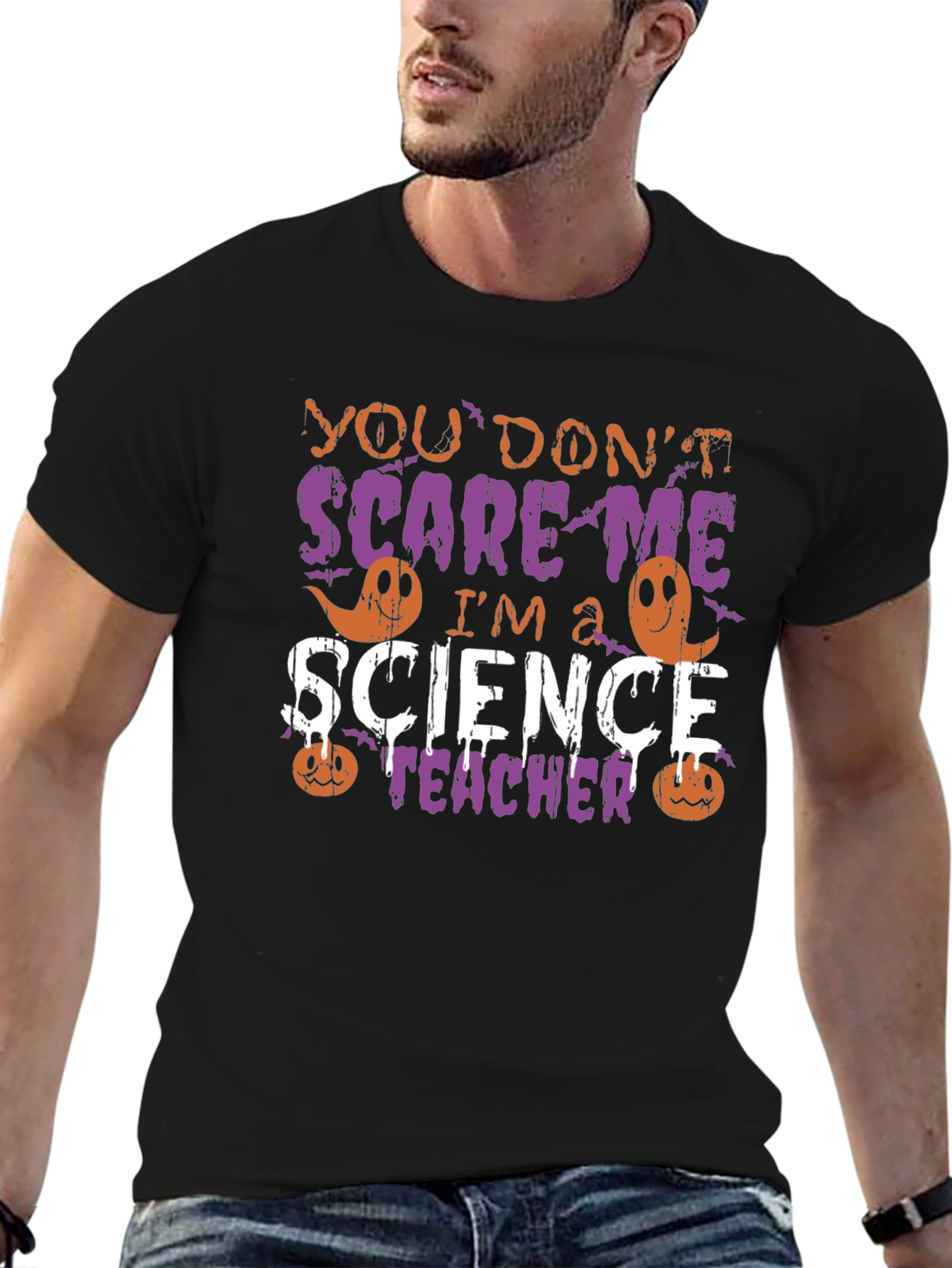 Science Teacher Halloween T-Shirt - You Dont Scare Me!