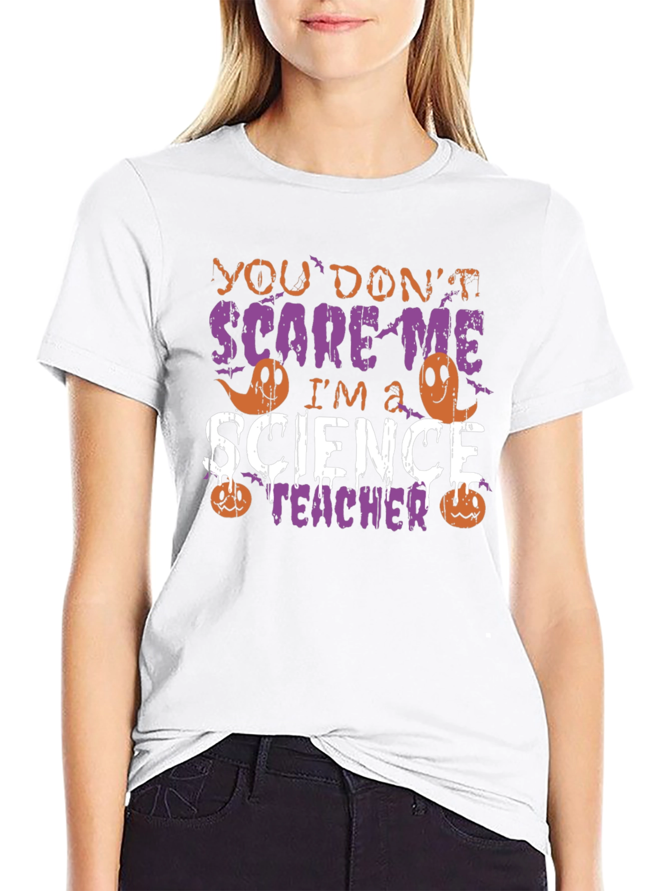 Science Teacher Halloween T-Shirt - You Dont Scare Me!
