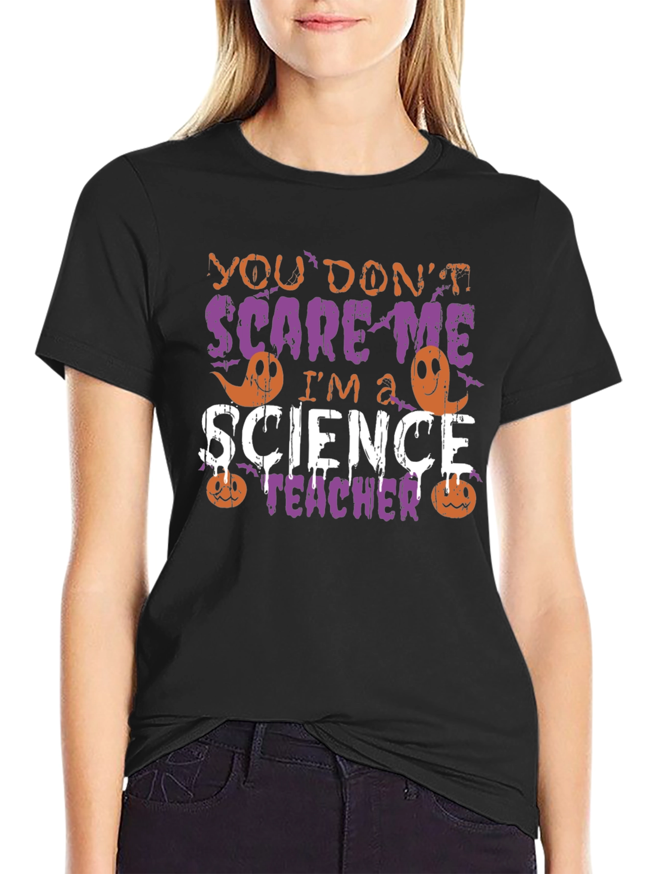Science Teacher Halloween T-Shirt - You Dont Scare Me!