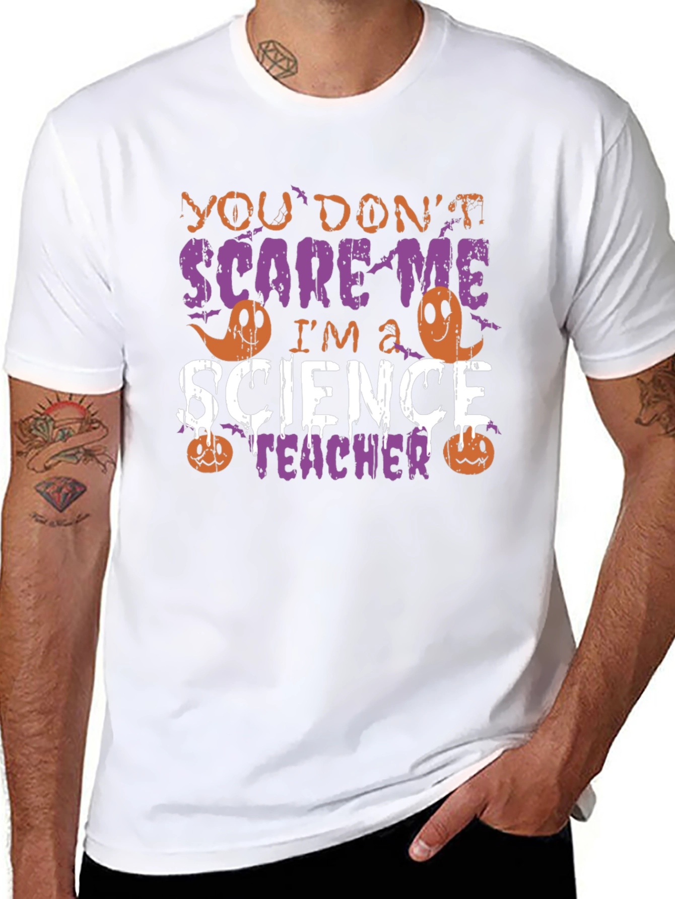Science Teacher Halloween T-Shirt - You Dont Scare Me!