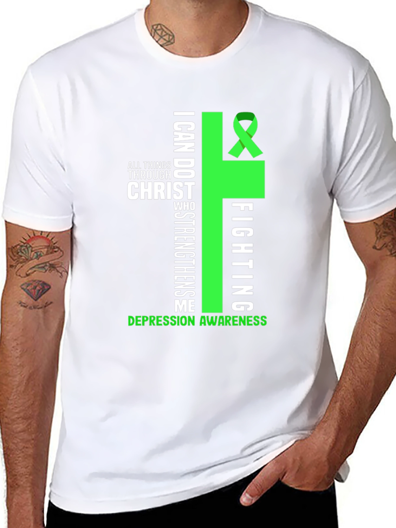 Depression Awareness T-Shirt - Christ Strengthens