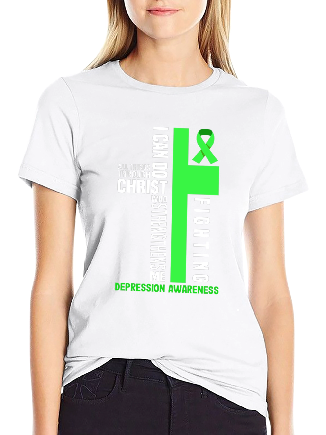 Depression Awareness T-Shirt - Christ Strengthens