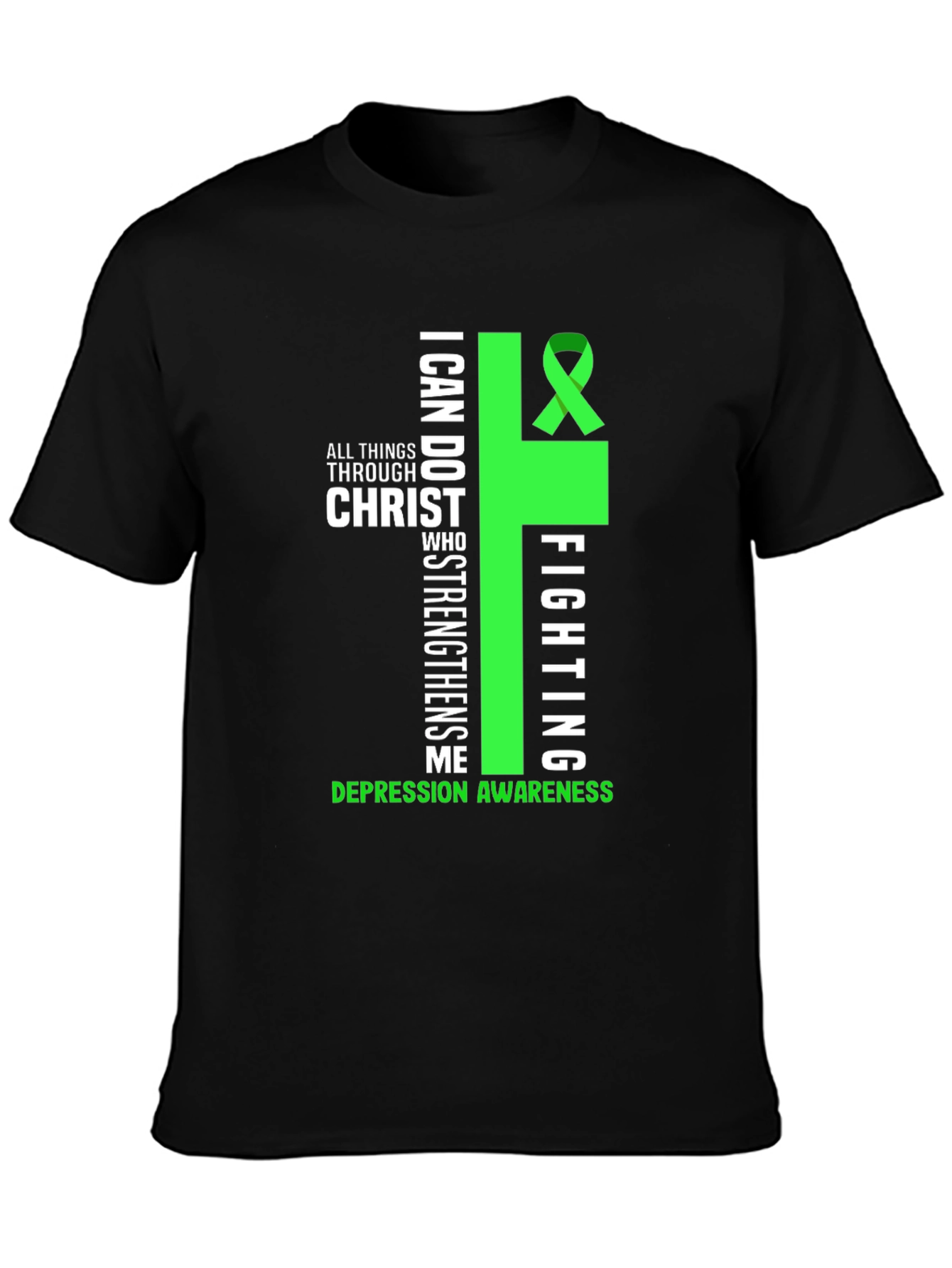 Depression Awareness T-Shirt - Christ Strengthens