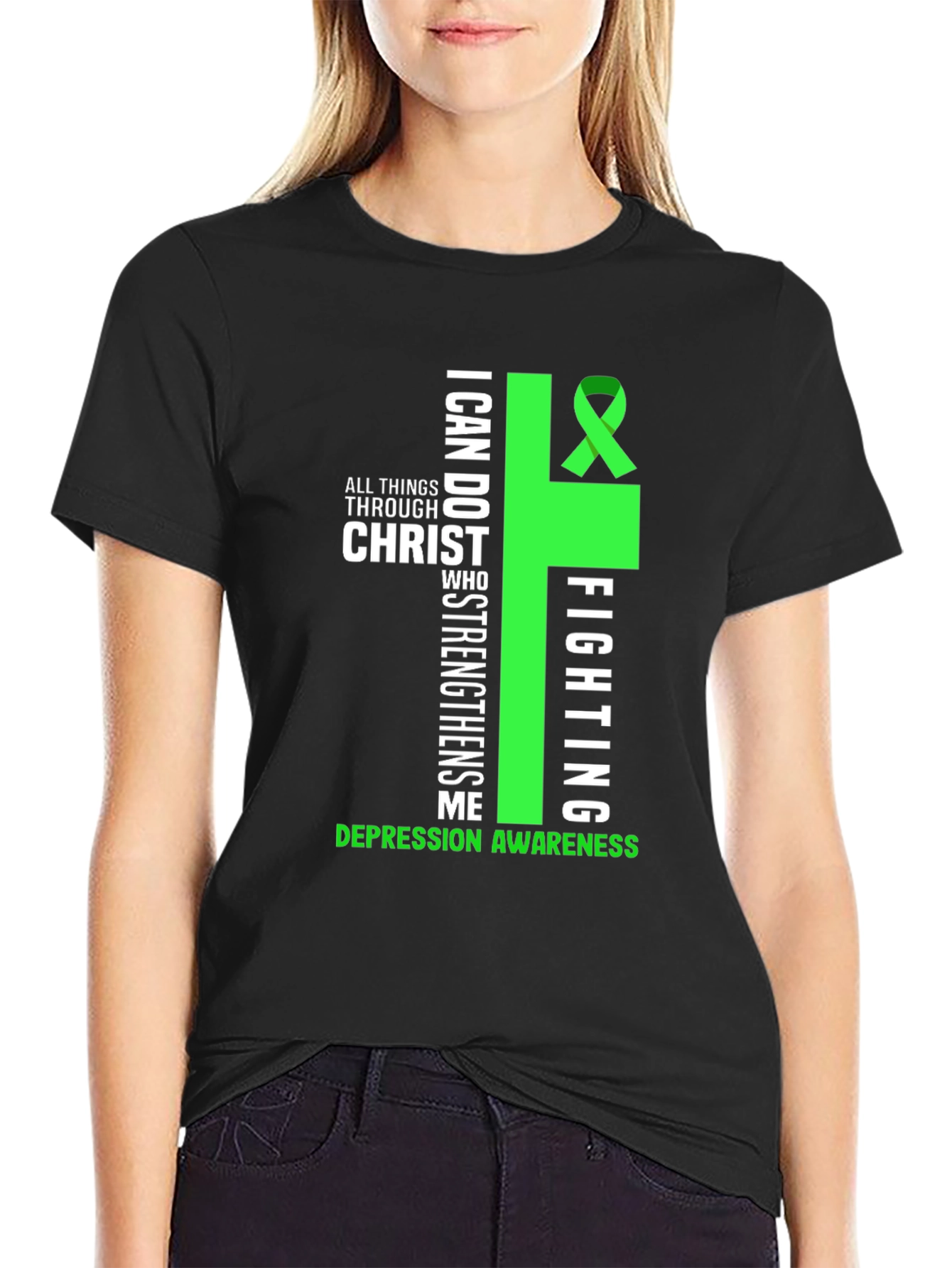 Depression Awareness T-Shirt - Christ Strengthens