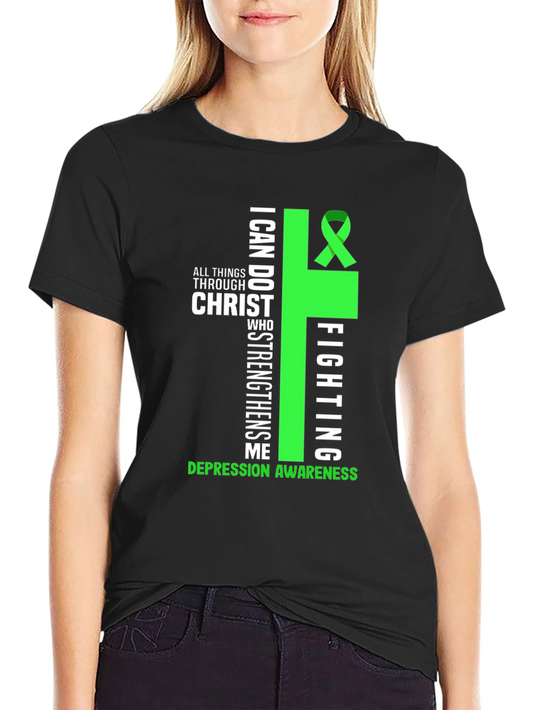 Depression Awareness T-Shirt - Christ Strengthens
