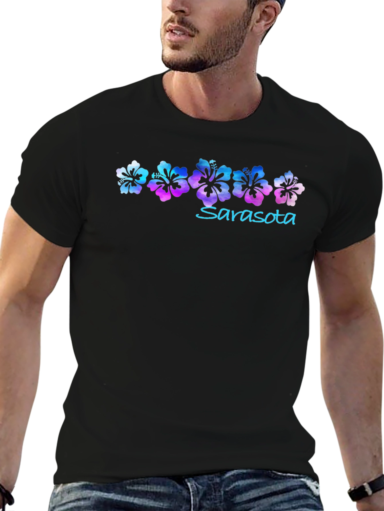 Sarasota Floral Black Graphic T-Shirt