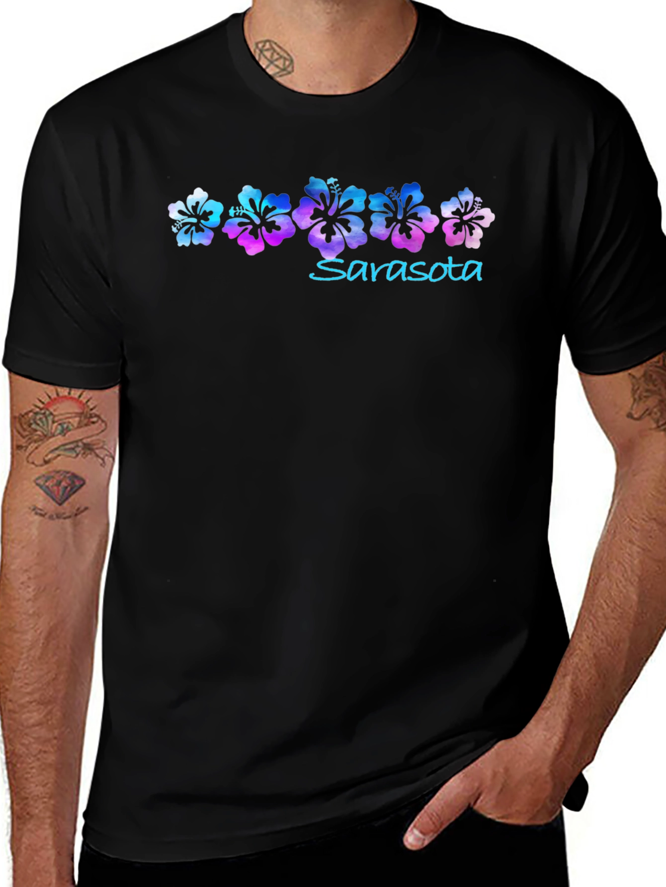Sarasota Floral Black Graphic T-Shirt