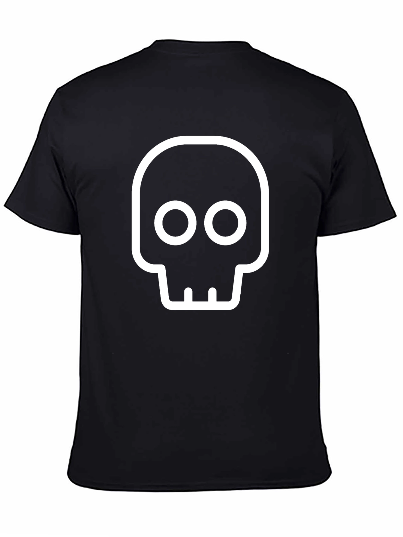 Modern Skull Graphic T-Shirt - Black Cotton Blend