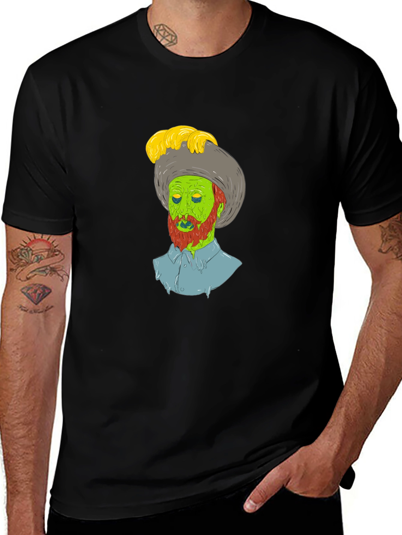 Zombie Cowboy Graphic Tee - Unique Design