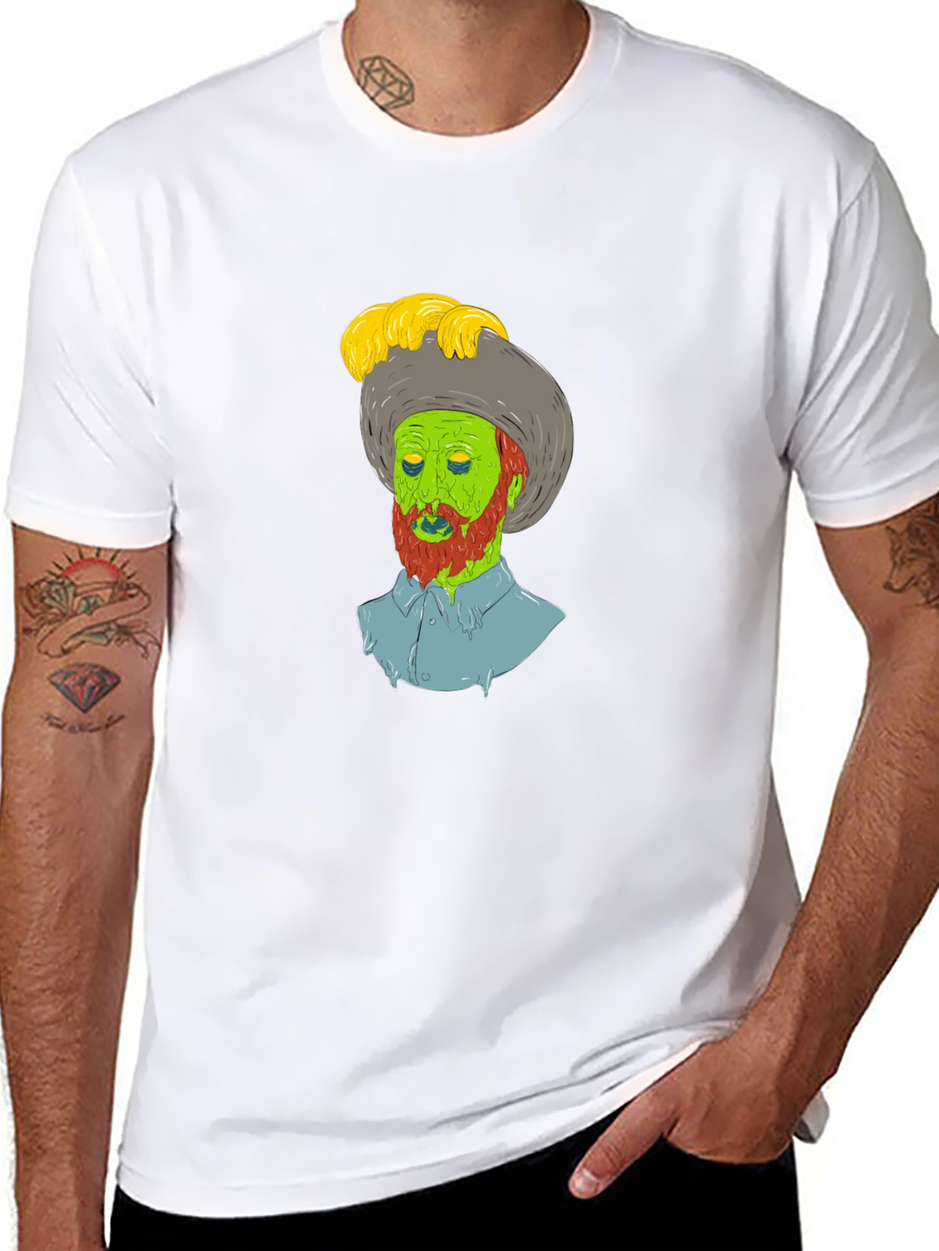 Zombie Cowboy Graphic Tee - Unique Design
