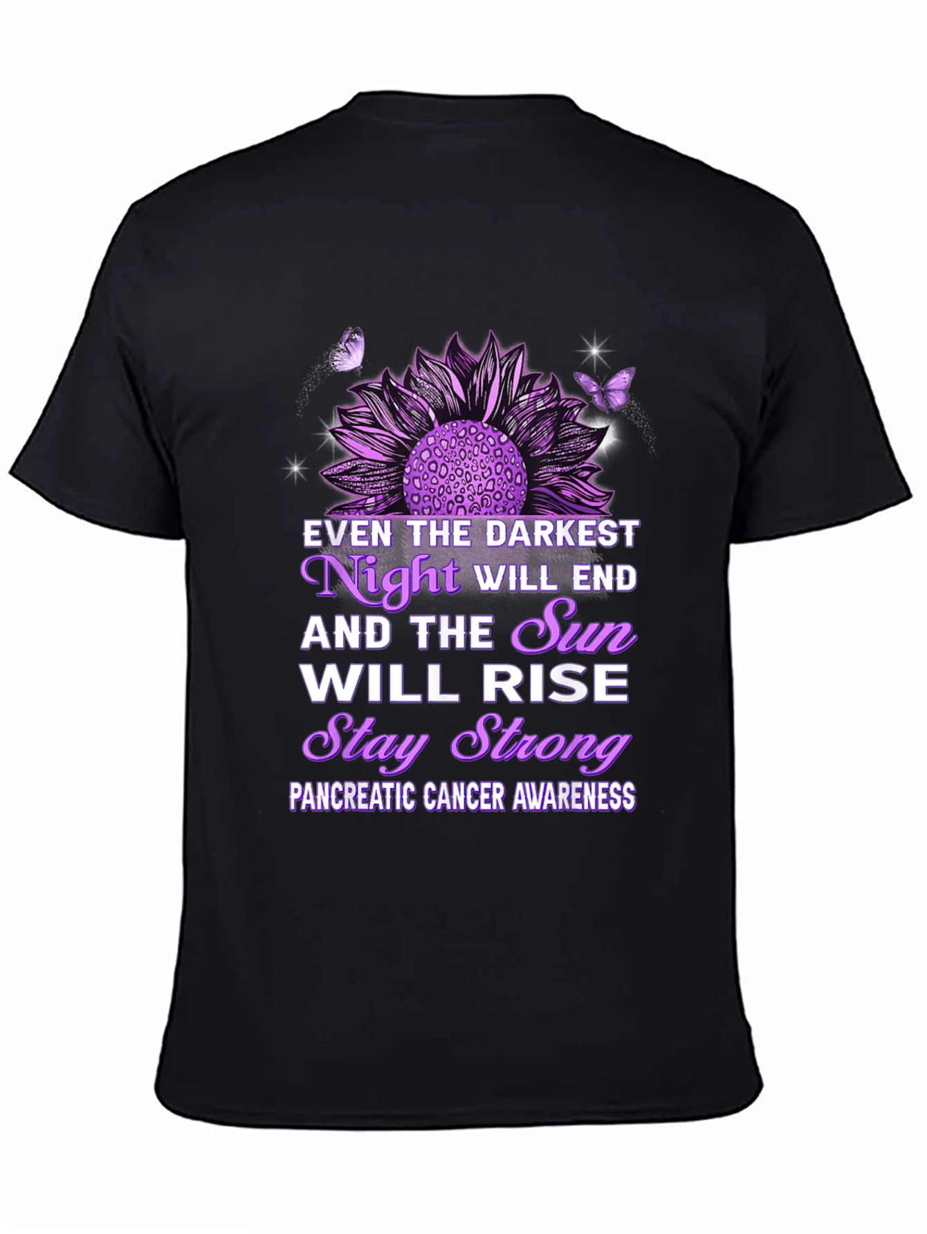 Pancreatic Cancer Awareness T-Shirt Sunflower Design