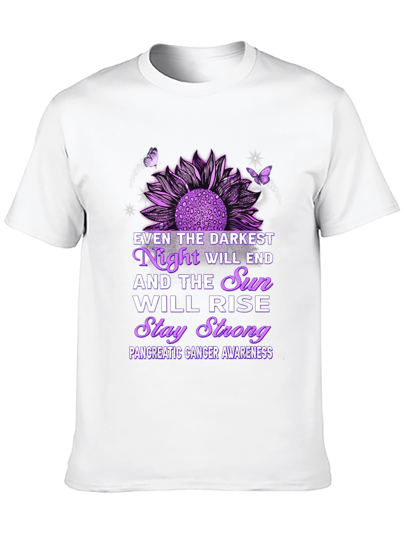 Pancreatic Cancer Awareness T-Shirt Sunflower Design