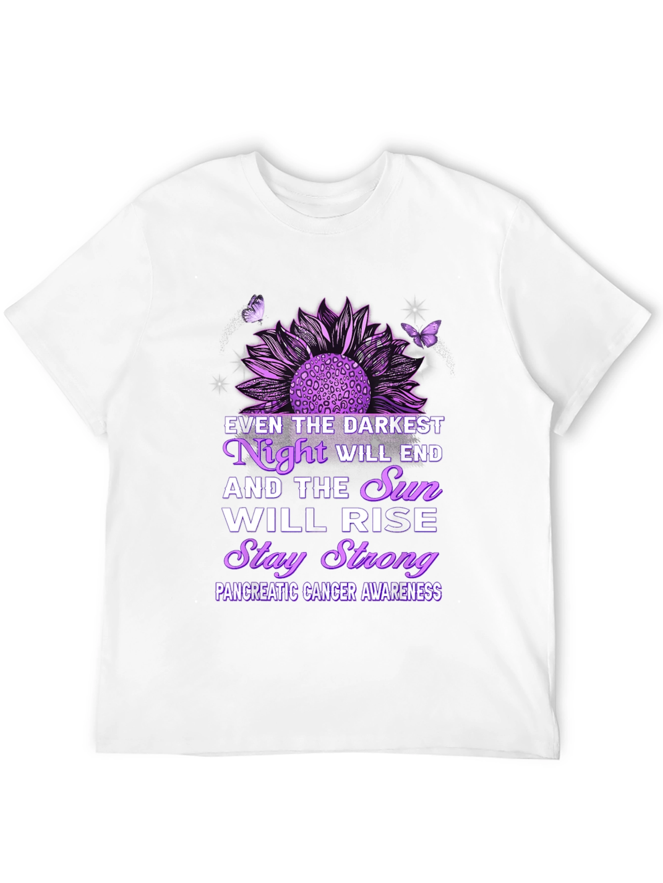 Pancreatic Cancer Awareness T-Shirt Sunflower Design