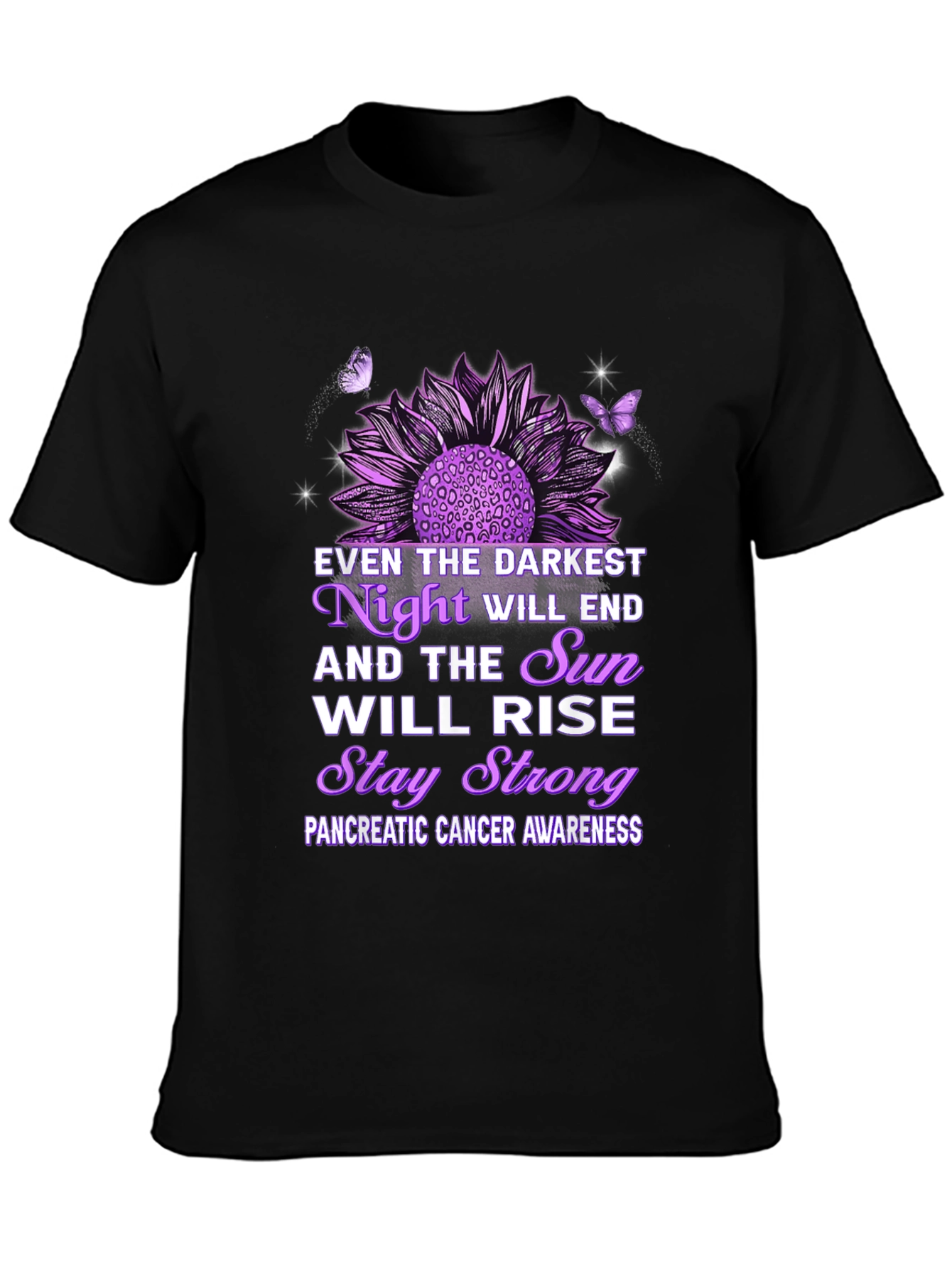 Pancreatic Cancer Awareness T-Shirt Sunflower Design