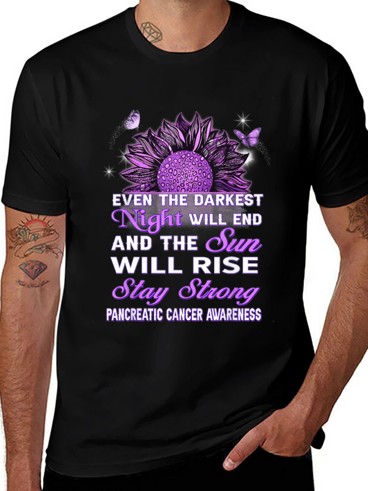 Pancreatic Cancer Awareness T-Shirt Sunflower Design