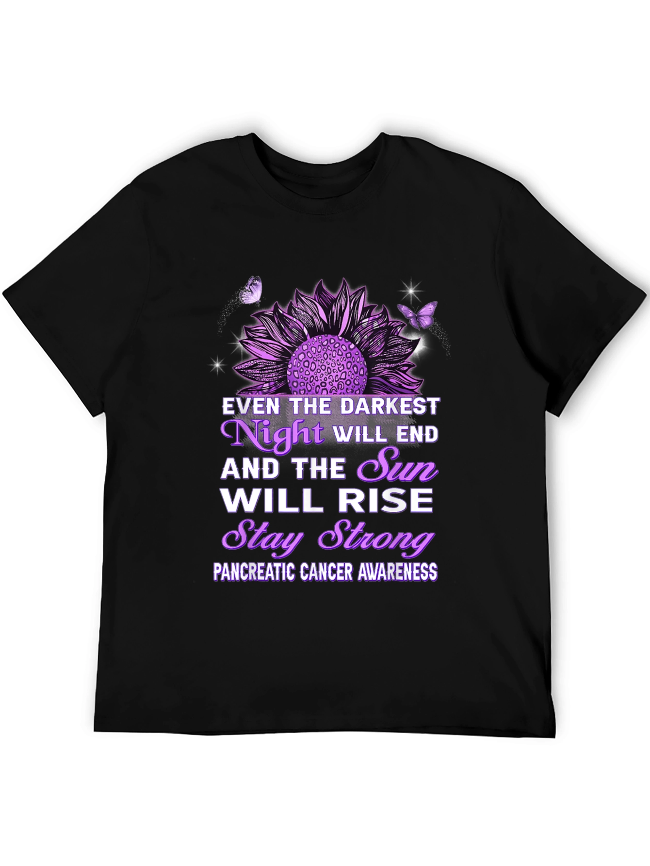 Pancreatic Cancer Awareness T-Shirt Sunflower Design