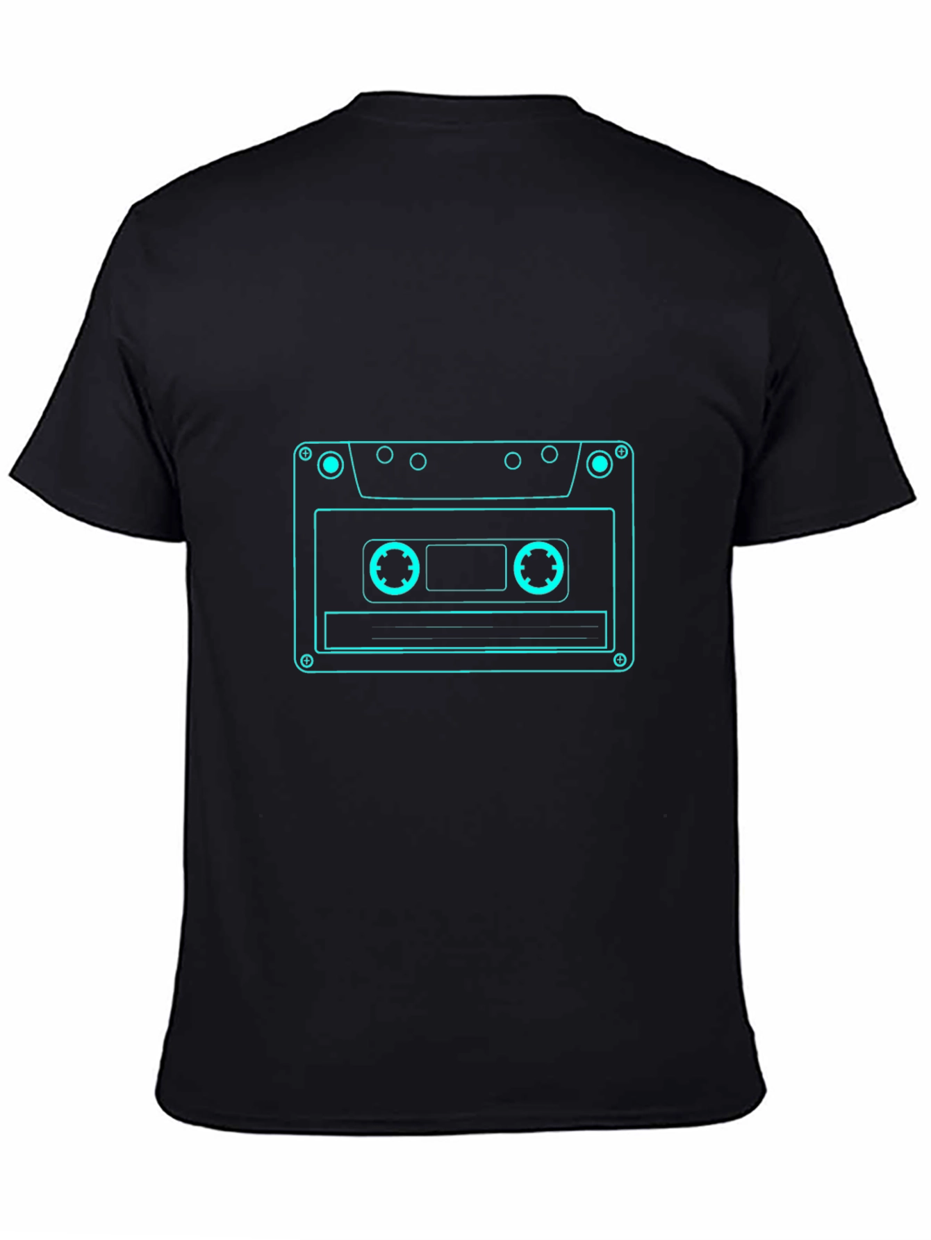 Retro Cassette Tape Graphic Tee - Black
