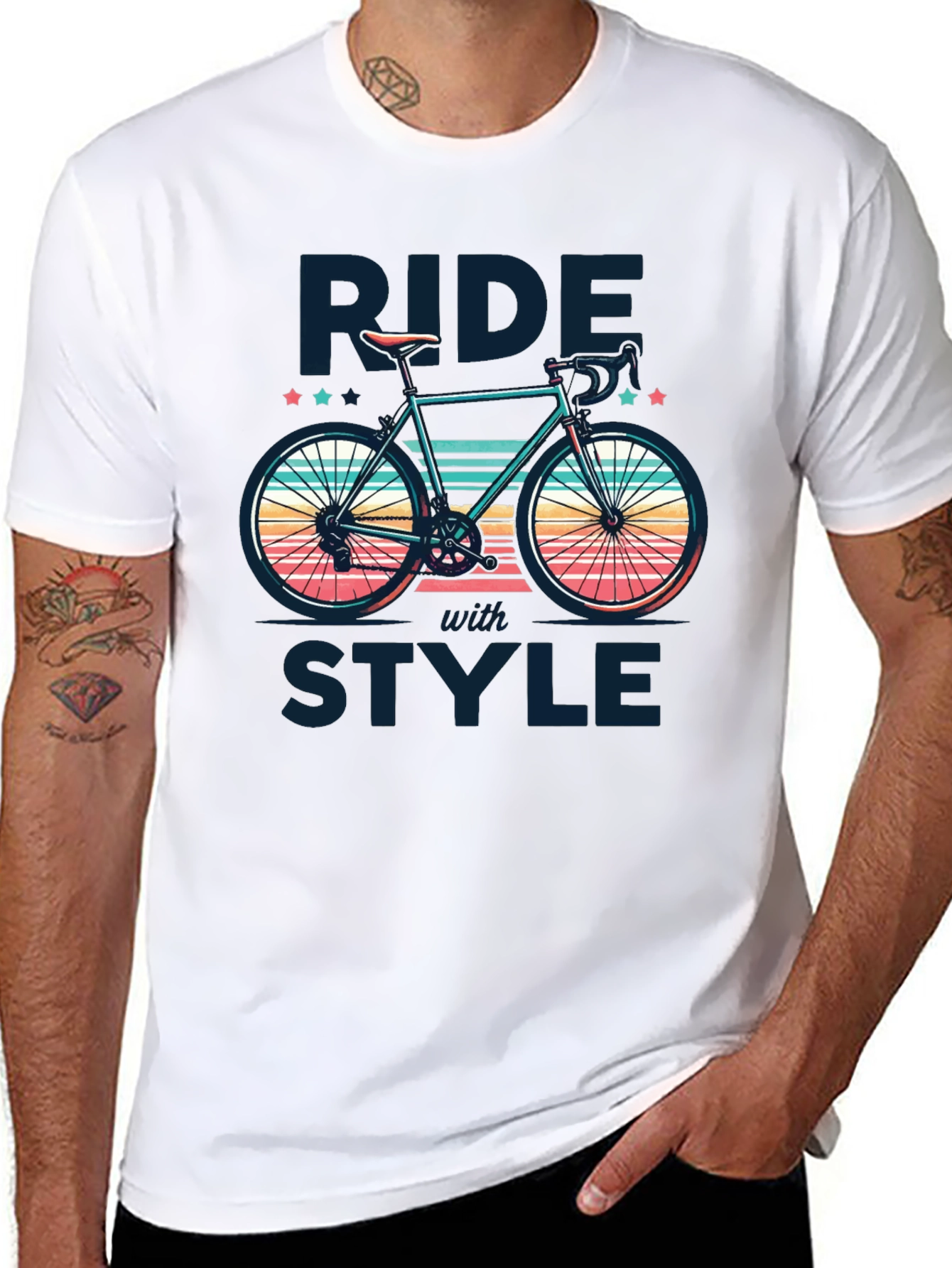 Ride With Style T-Shirt | Retro Bike Design
