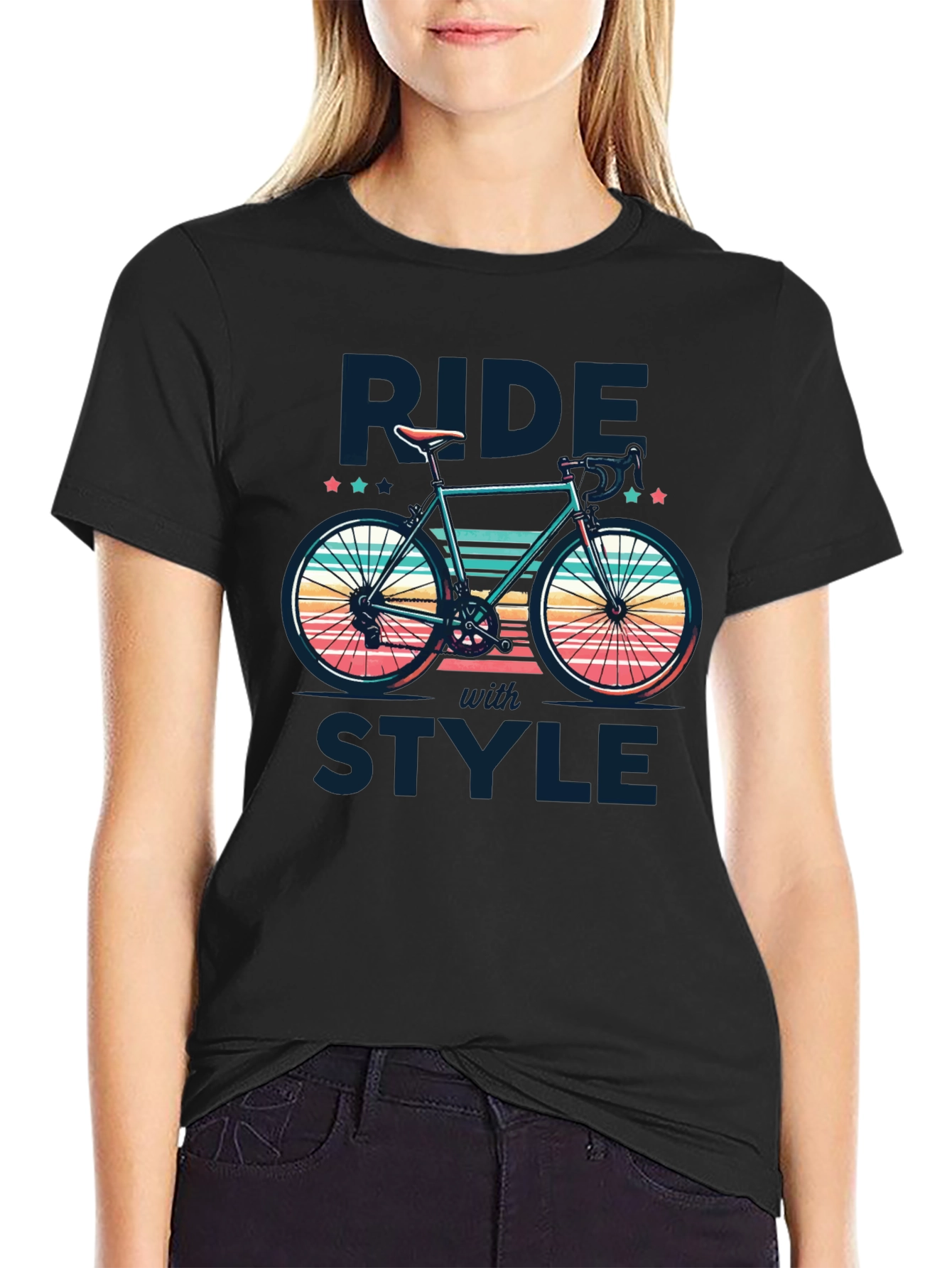 Ride With Style T-Shirt | Retro Bike Design