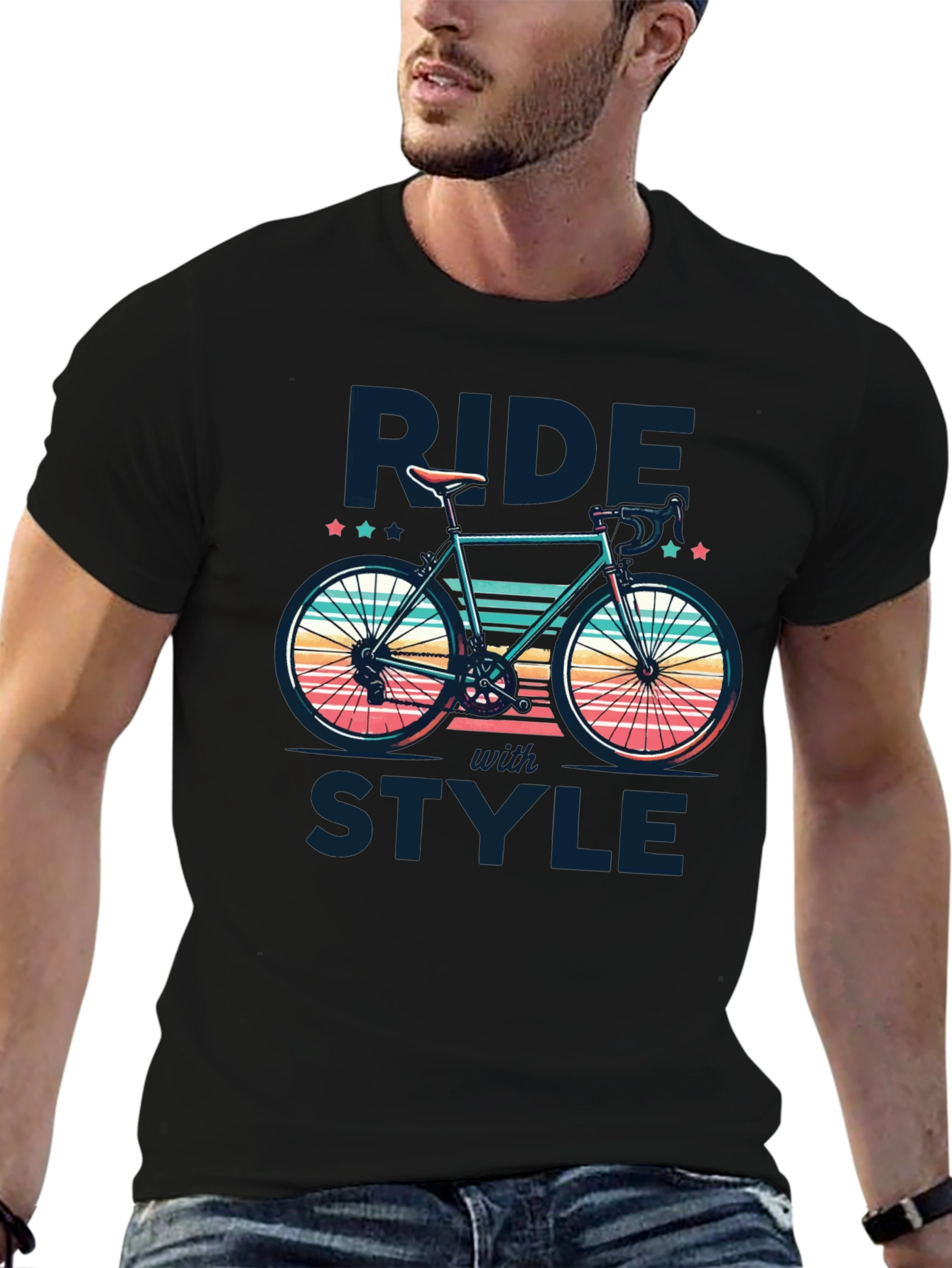 Ride With Style T-Shirt | Retro Bike Design