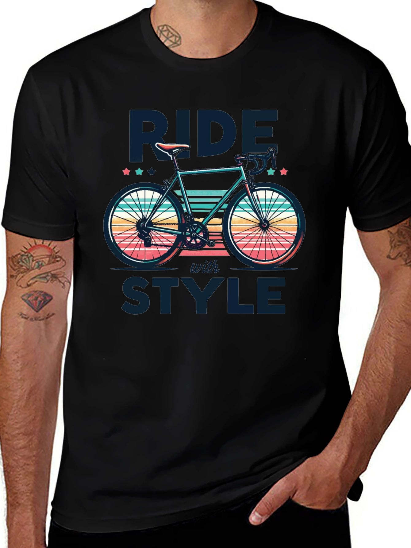 Ride With Style T-Shirt | Retro Bike Design